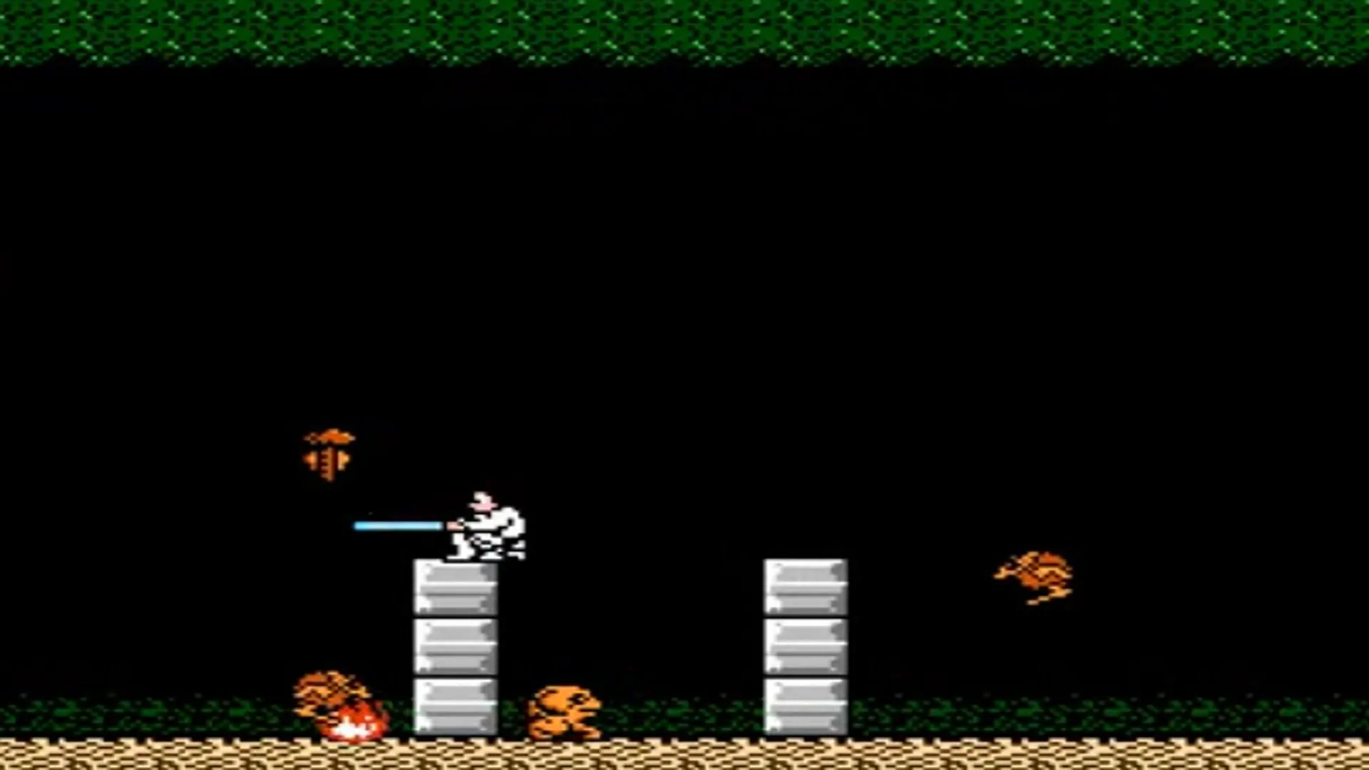Cảnh gameplay từ game Star Wars trên NES với đồ họa cổ điển