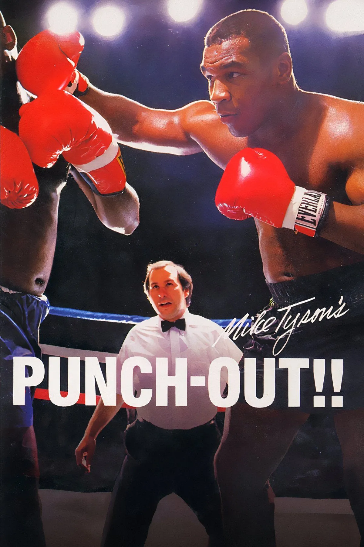 Cảnh khán giả trong Mike Tyson's Punch-Out! với người đàn ông chụp ảnh, chìa khóa để hạ gục Bald Bull