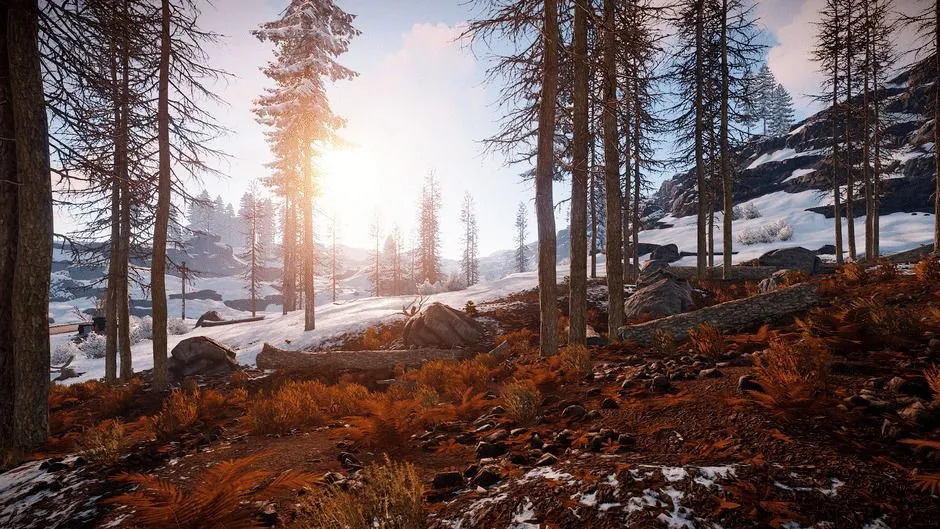 Cảnh quan ấn tượng trong tựa game sinh tồn thế giới mở Rust, minh họa cho dòng game indie PC đặc sắc