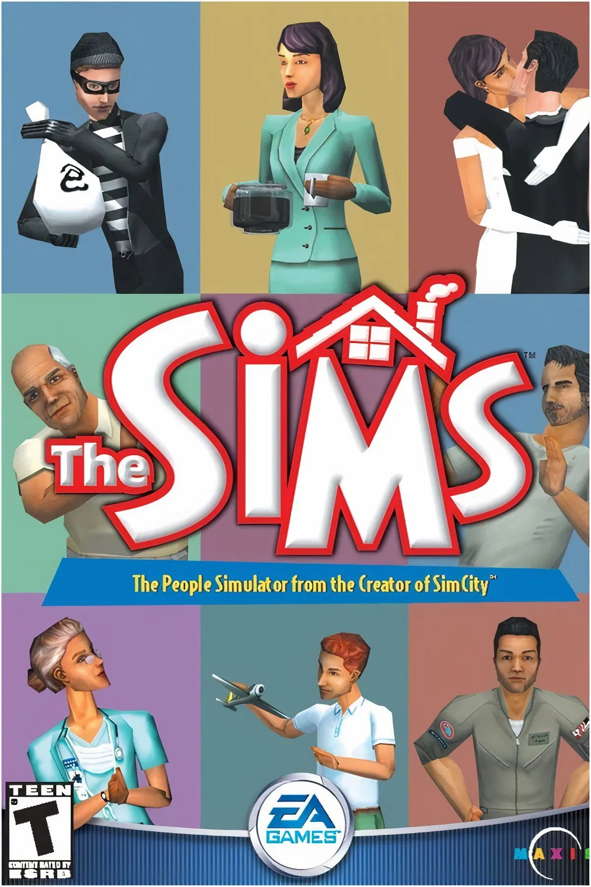Cảnh quan một khu phố trong thế giới ảo của The Sims 1