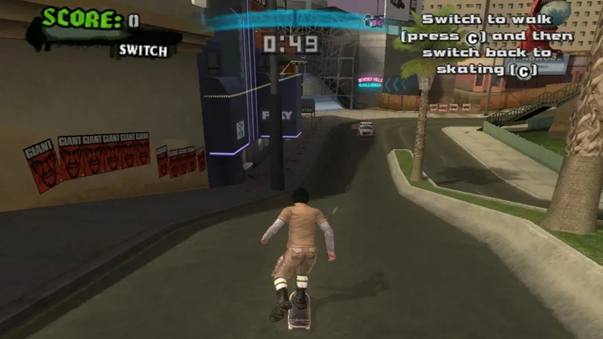 Cảnh quay gameplay thế giới mở trong Tony Hawk's American Wasteland, cho thấy một hướng đi khác của series