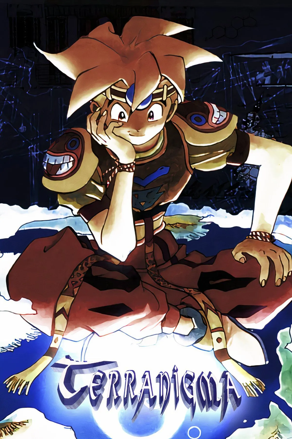 Cảnh quay từ game Terranigma, thể hiện nhân vật chính Ark trong thế giới 16-bit, với đồ họa đẹp và tông màu u buồn