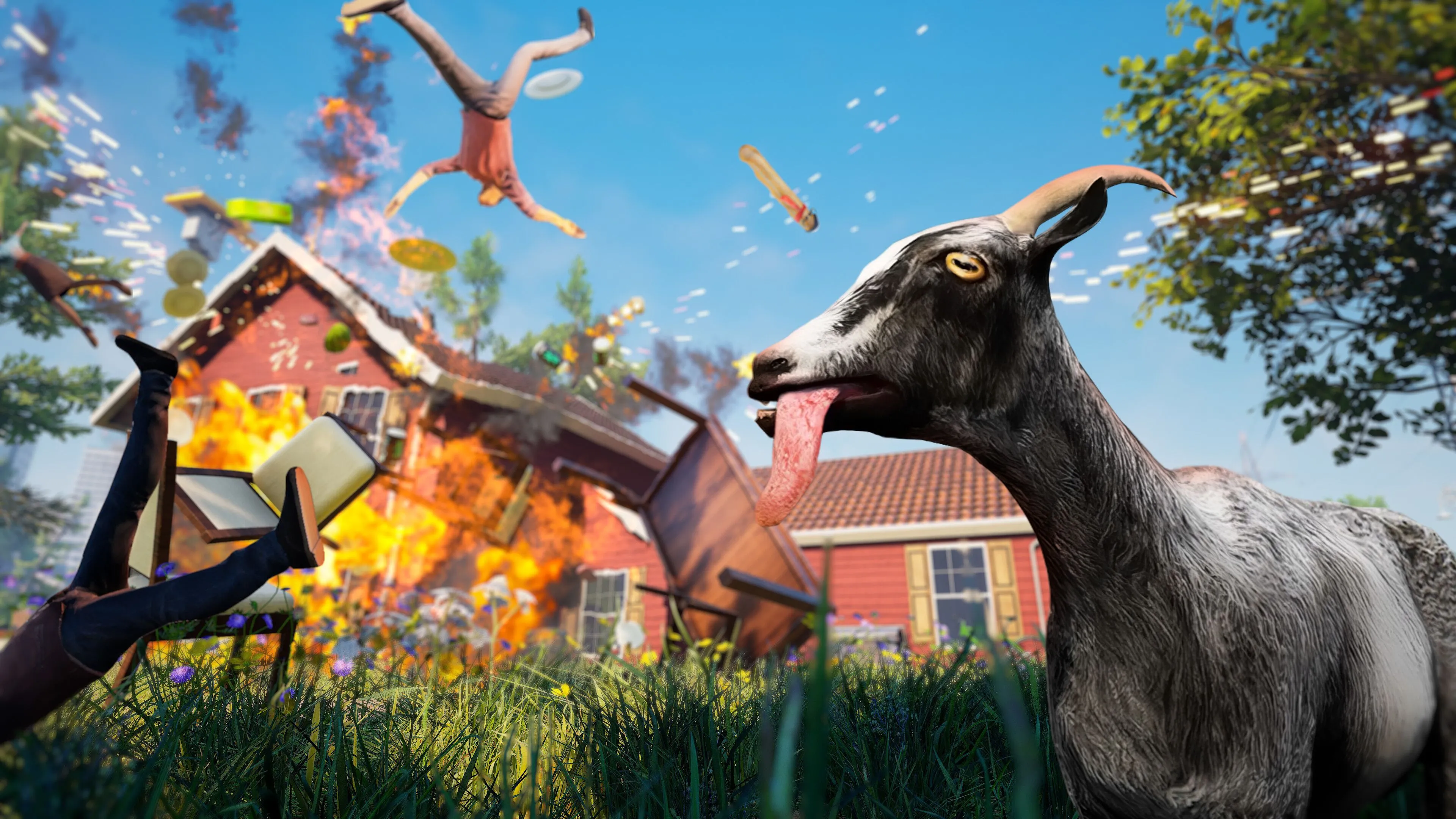 Cảnh trong game Goat Simulator, một tựa game mô phỏng động vật điên rồ đã tạo ra thể loại mới trong ngành game