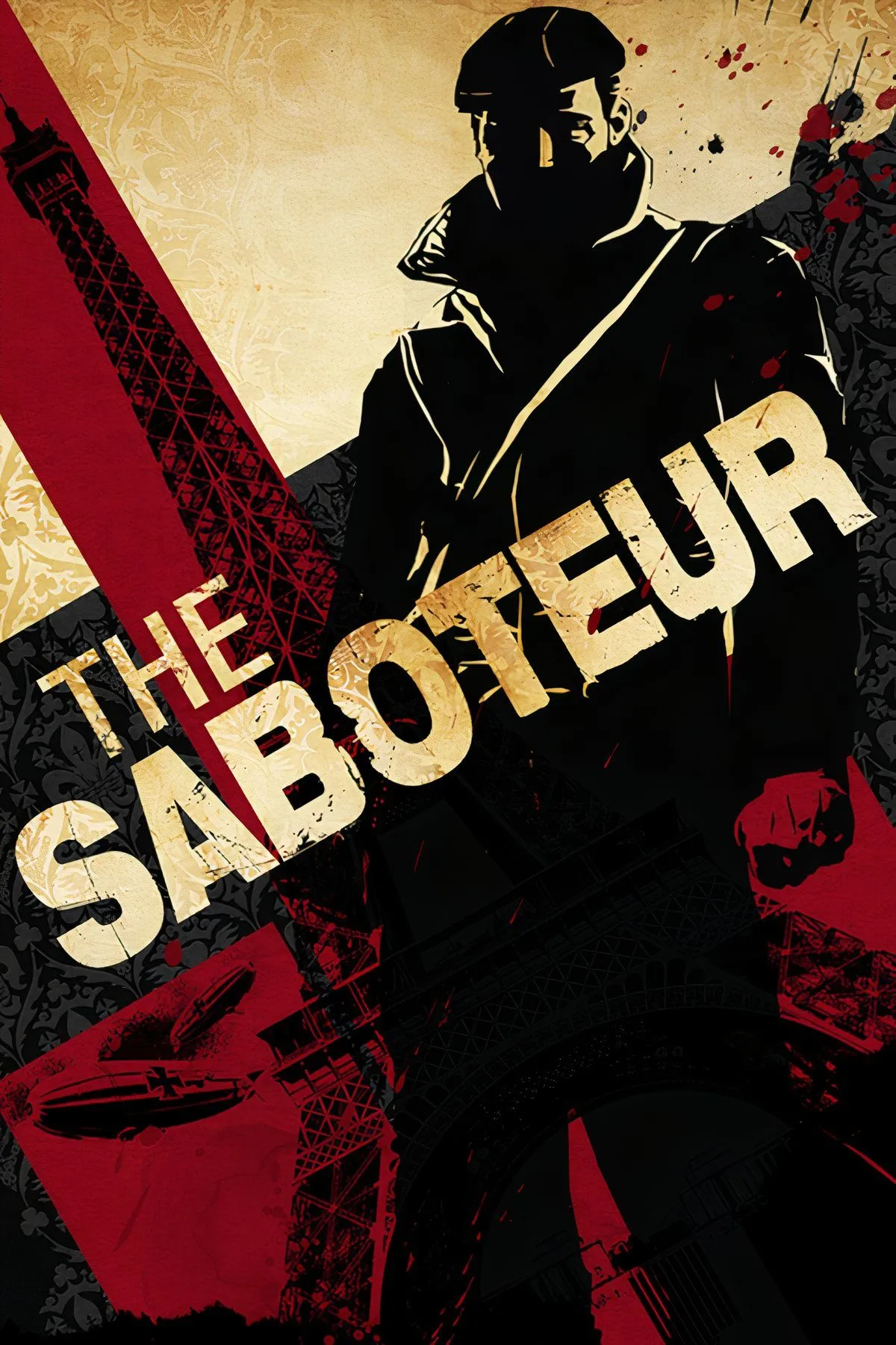 Cảnh trong game The Saboteur với nhân vật Sean Devlin đang hành động trong Paris thời Thế chiến II