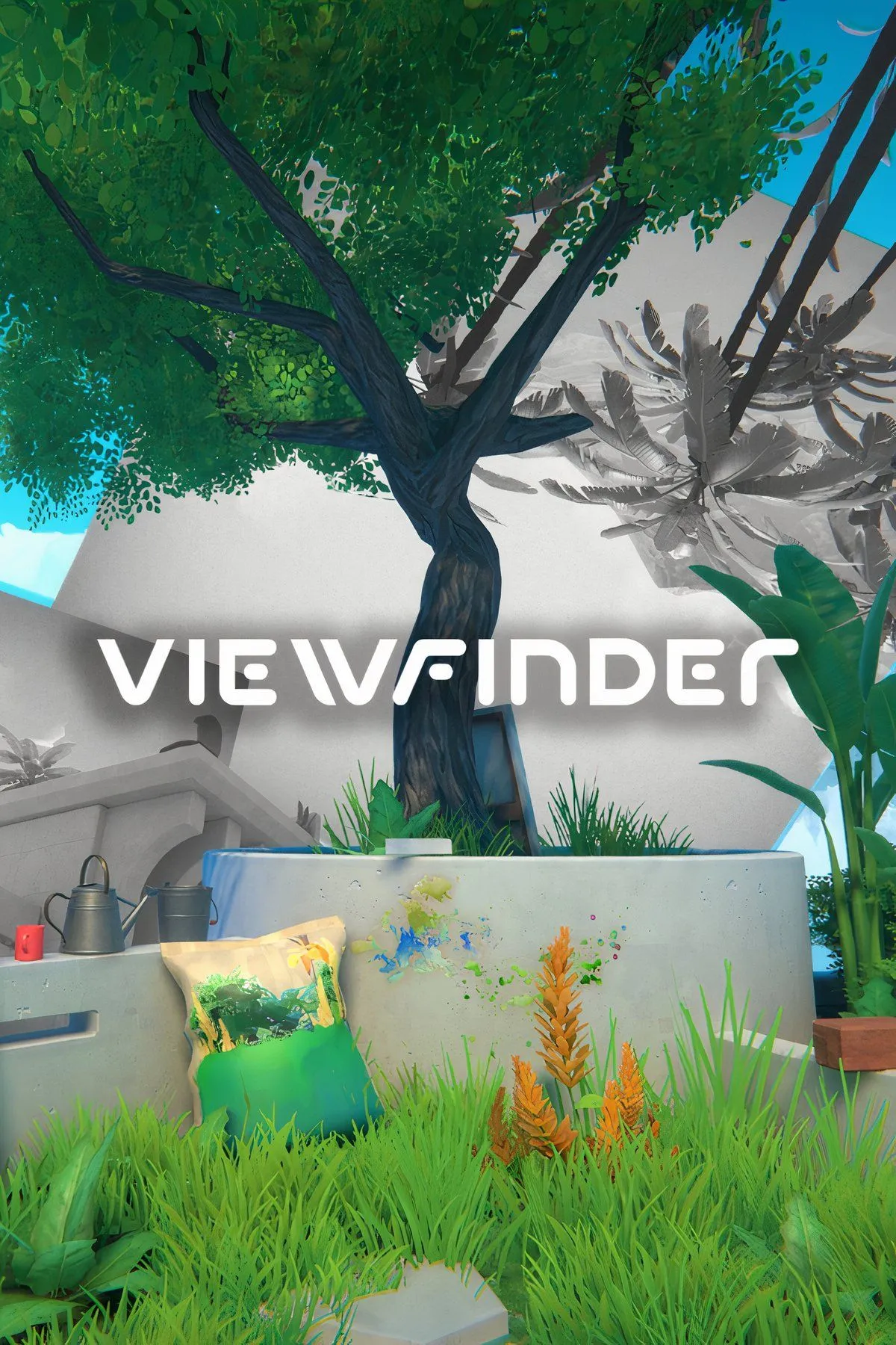 Cảnh trong game Viewfinder, nơi người chơi đặt một bức ảnh vào môi trường để thay đổi cấu trúc thế giới xung quanh một cách độc đáo
