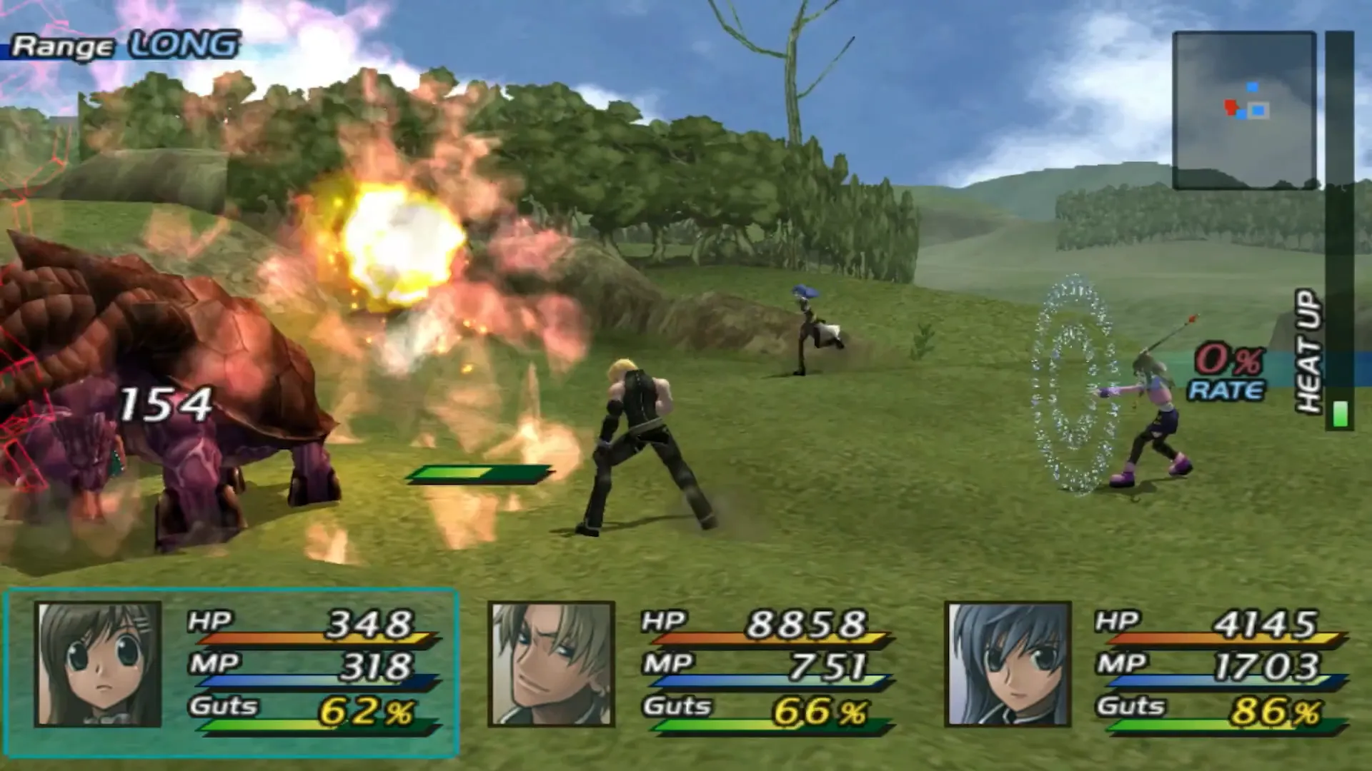 Cảnh trong Star Ocean: Till the End of Time, game nổi bật với cơ chế chết khi hết MP