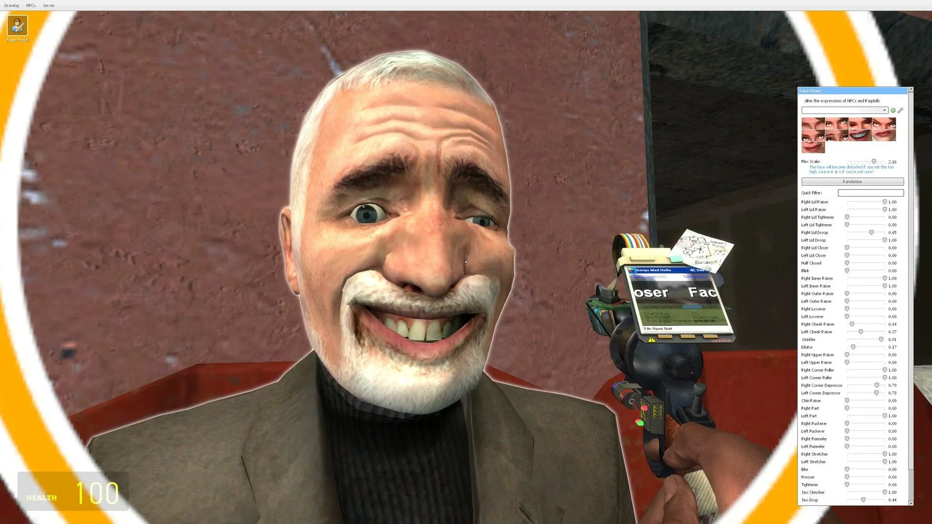 Cảnh tượng phá hoại do người chơi tạo ra trong môi trường sandbox của Garry's Mod.