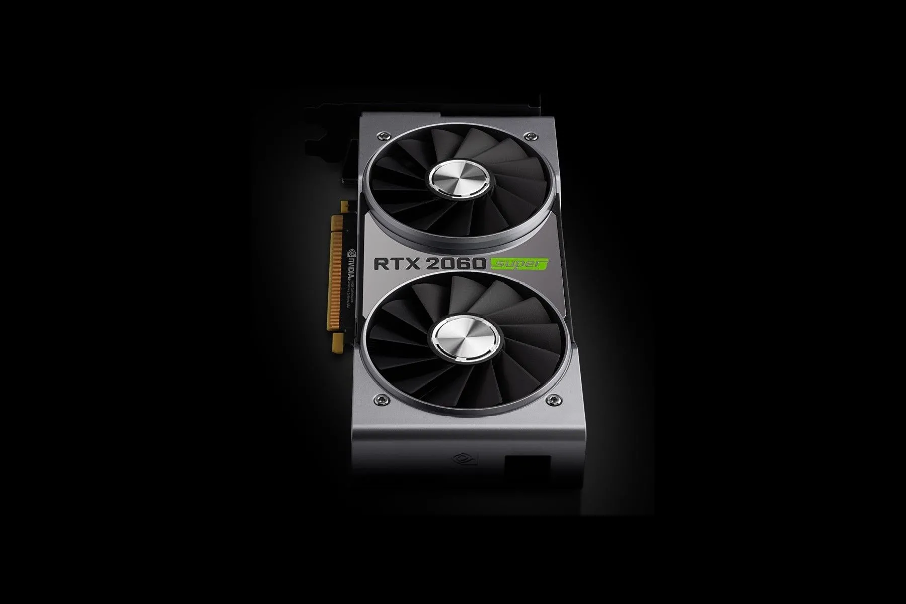 Card đồ họa NVIDIA GeForce RTX 2060 Super trên nền đen, mở ra kỷ nguyên ray tracing tiên tiến