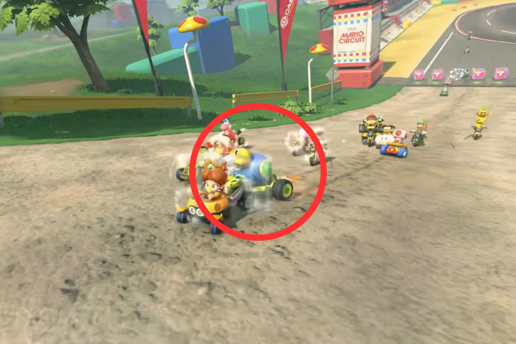 Cataquack lái xe kart trên đường đua biển trong Mario Kart World
