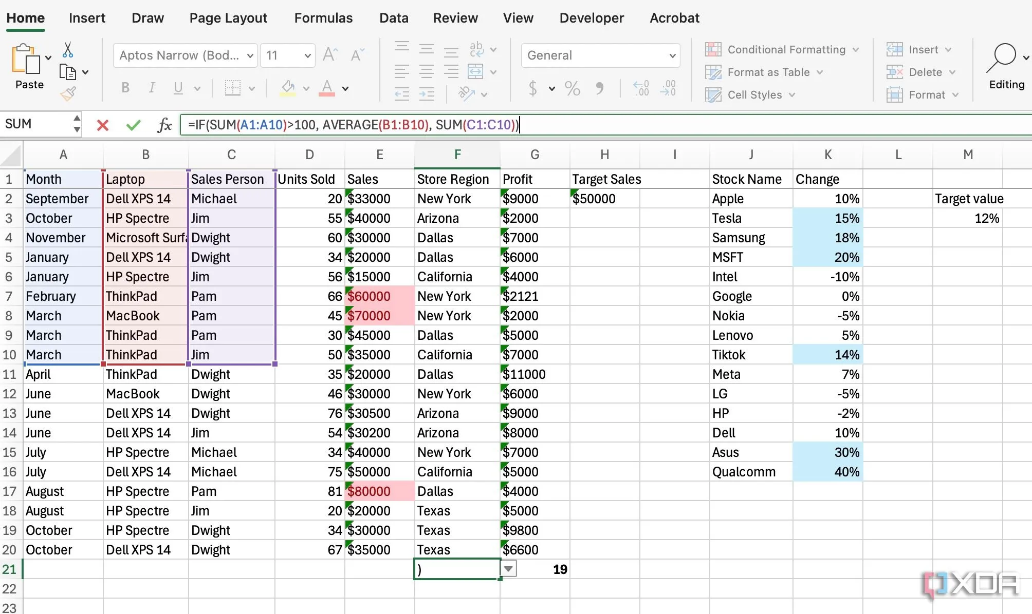 Chia nhỏ công thức Excel phức tạp thành các phần nhỏ hơn và kiểm tra với giá trị đơn giản để tìm lỗi