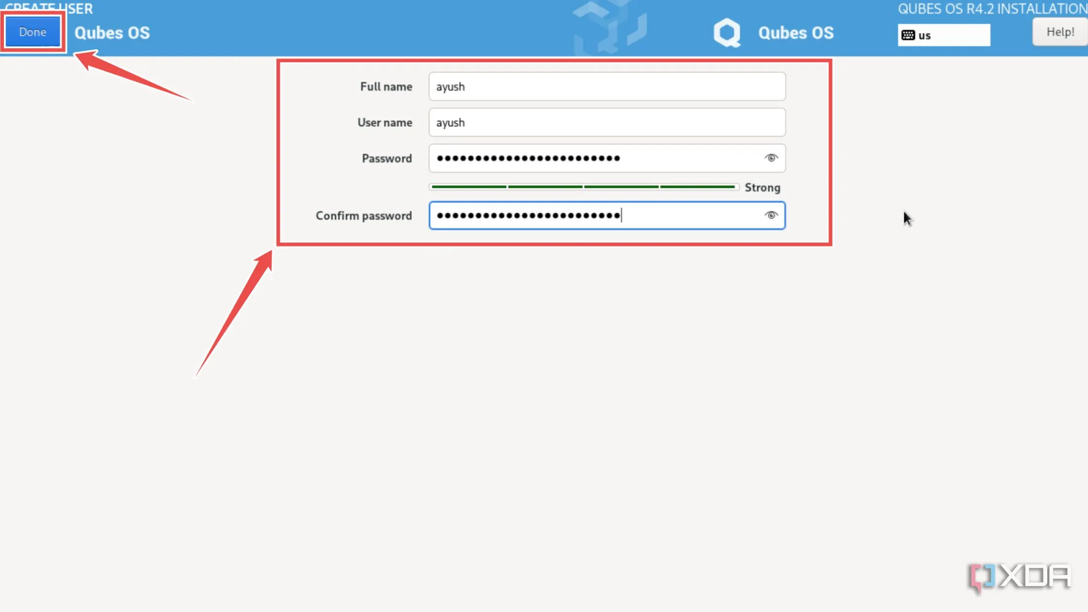 Chỉnh sửa thông tin tài khoản trong Qubes OS