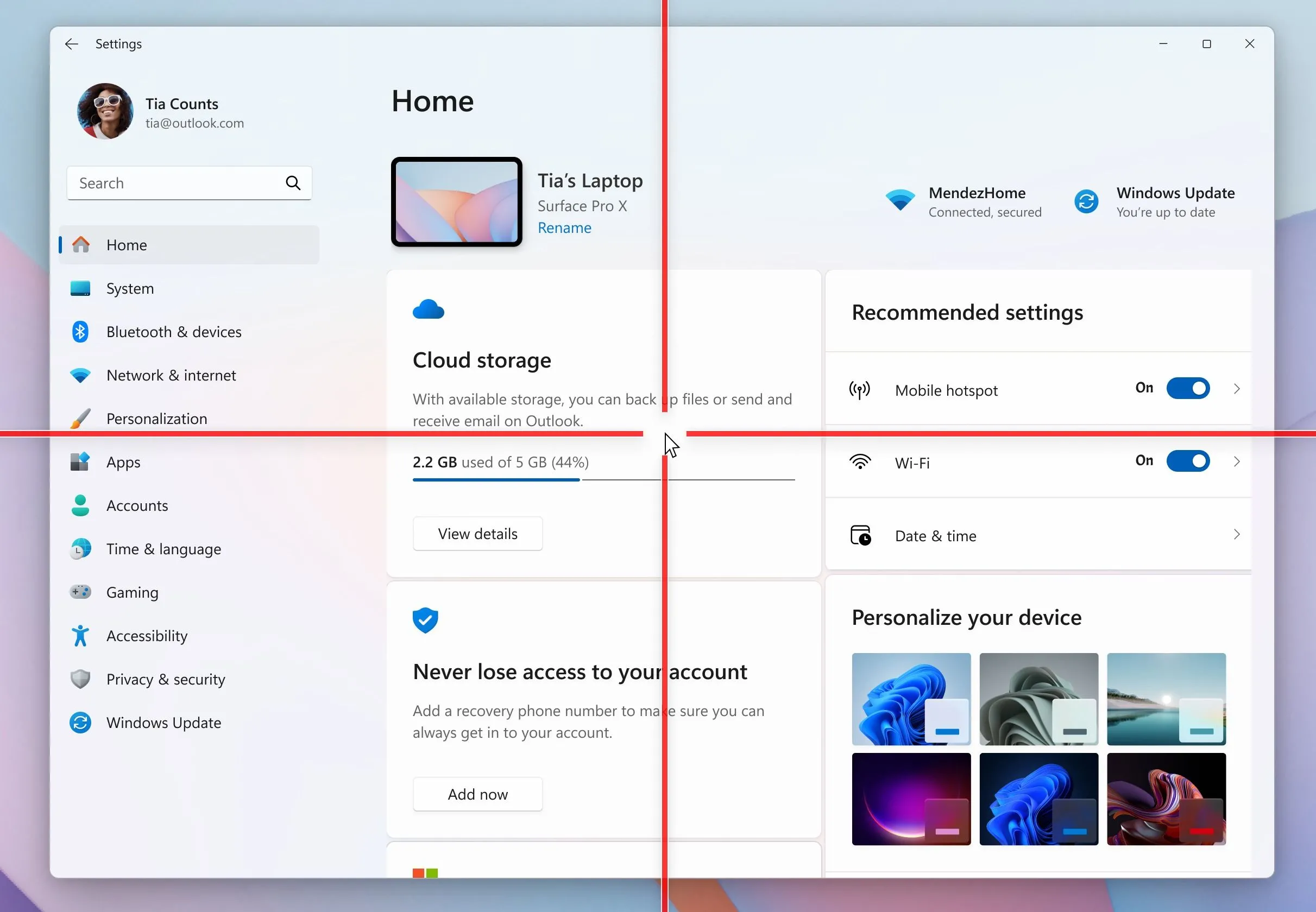 Con trỏ chuột hiển thị trên màn hình Windows 11, dấu hiệu laptop bị điều khiển từ xa bởi hacker