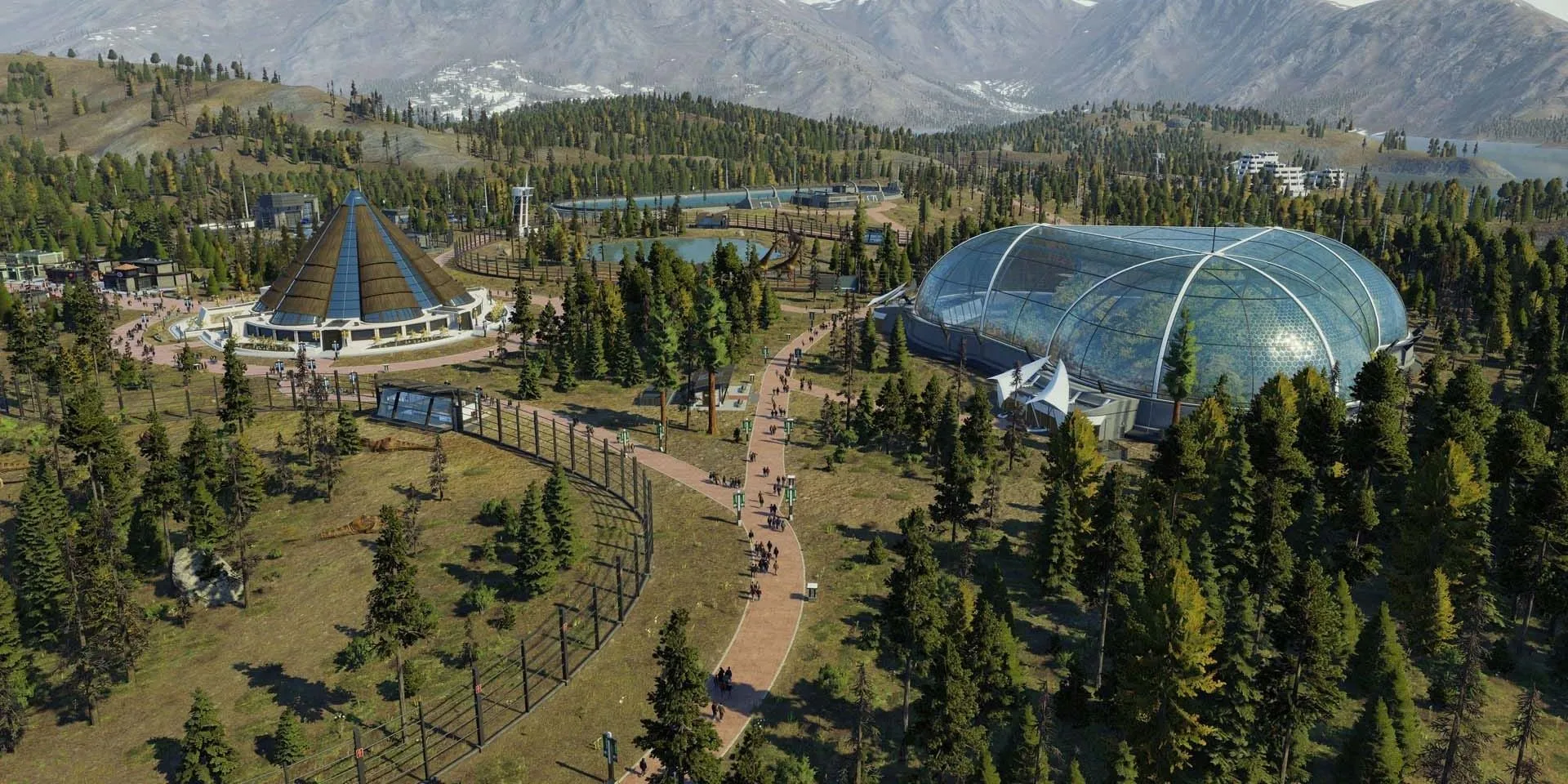 Công viên khủng long rộng lớn với nhiều loài khủng long trong Jurassic World Evolution 2