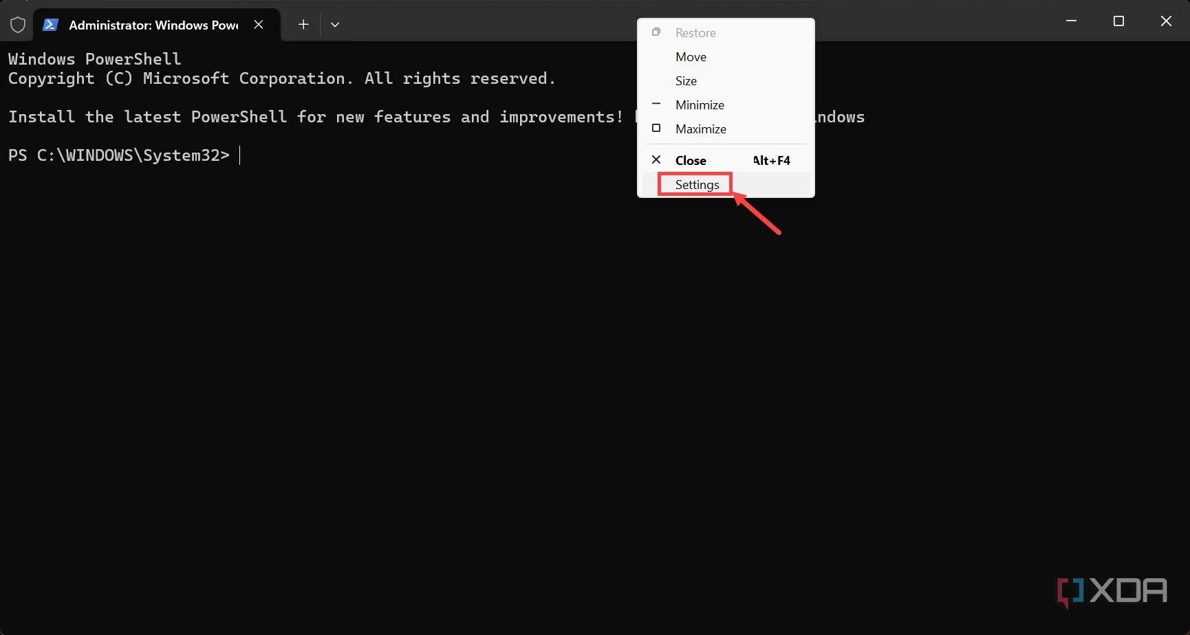 Cửa sổ cài đặt của Windows Terminal, minh họa cách truy cập tùy chọn &quot;Add a new profile&quot;.