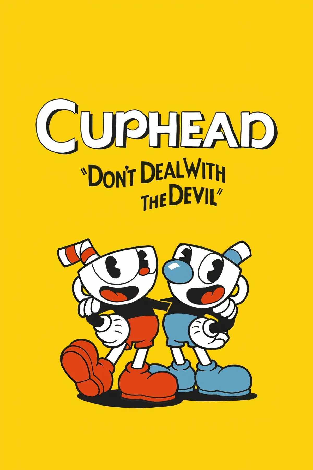 Cuphead và Mugman đối đầu với trùm trong phong cách hoạt hình thập niên 30