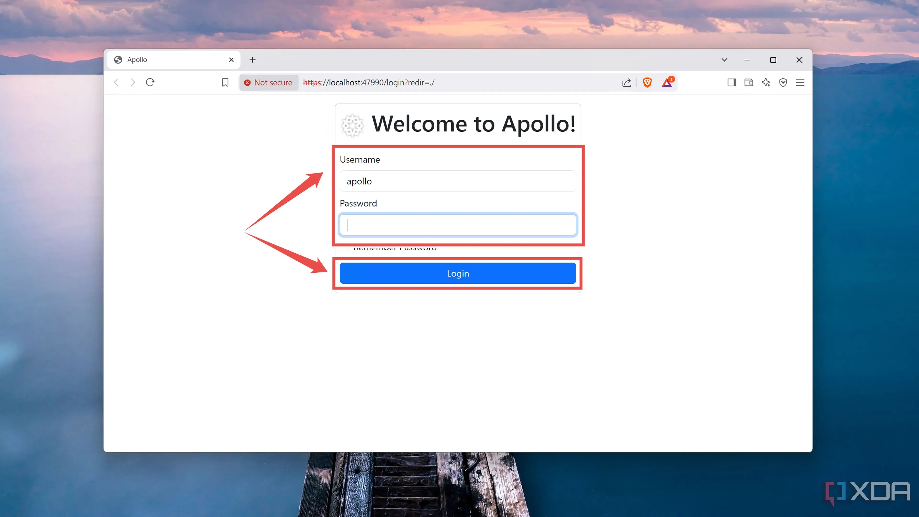Đăng nhập vào Apollo server sau khi thiết lập