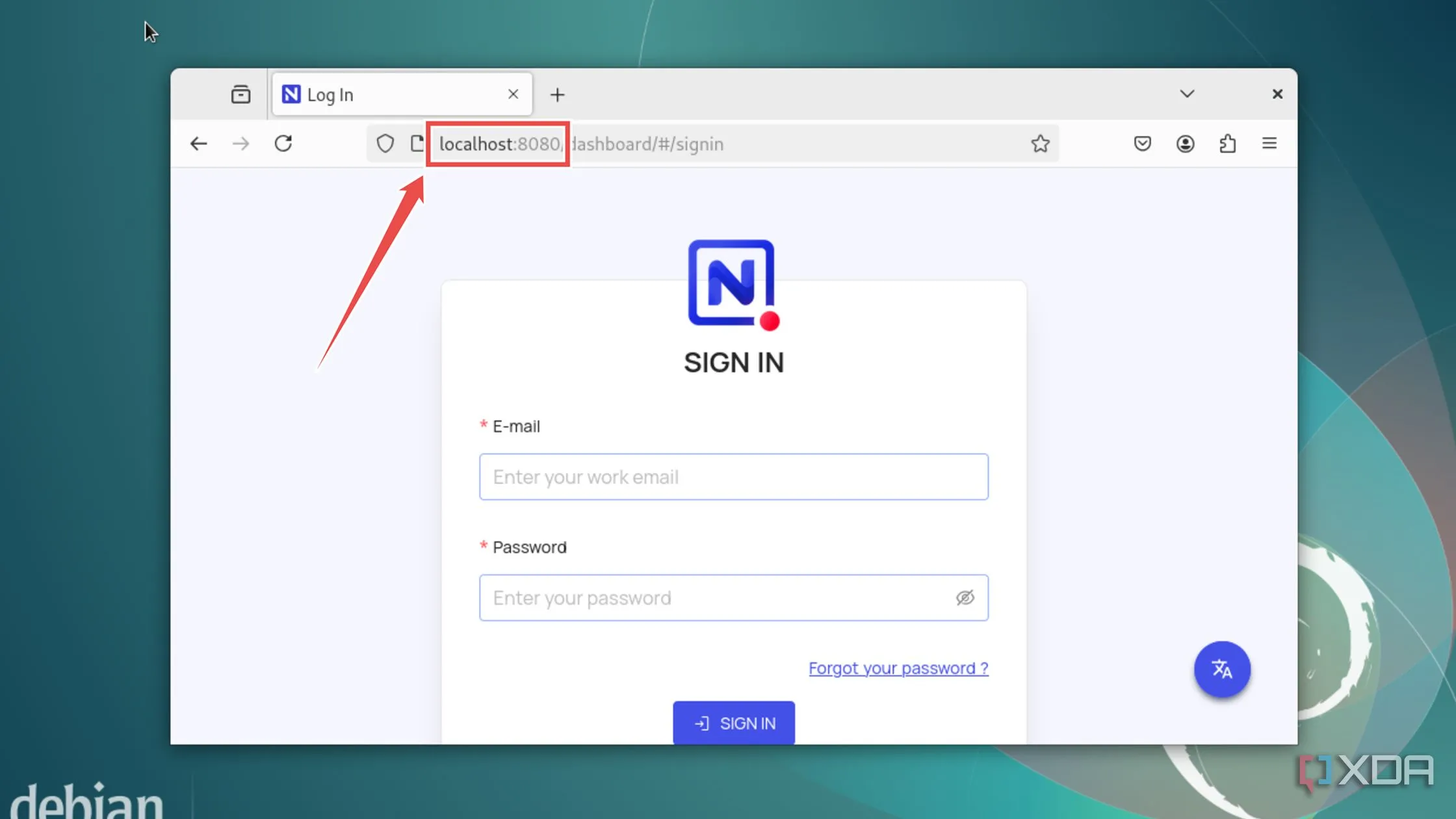 Đăng nhập vào giao diện web NocoDB qua trình duyệt