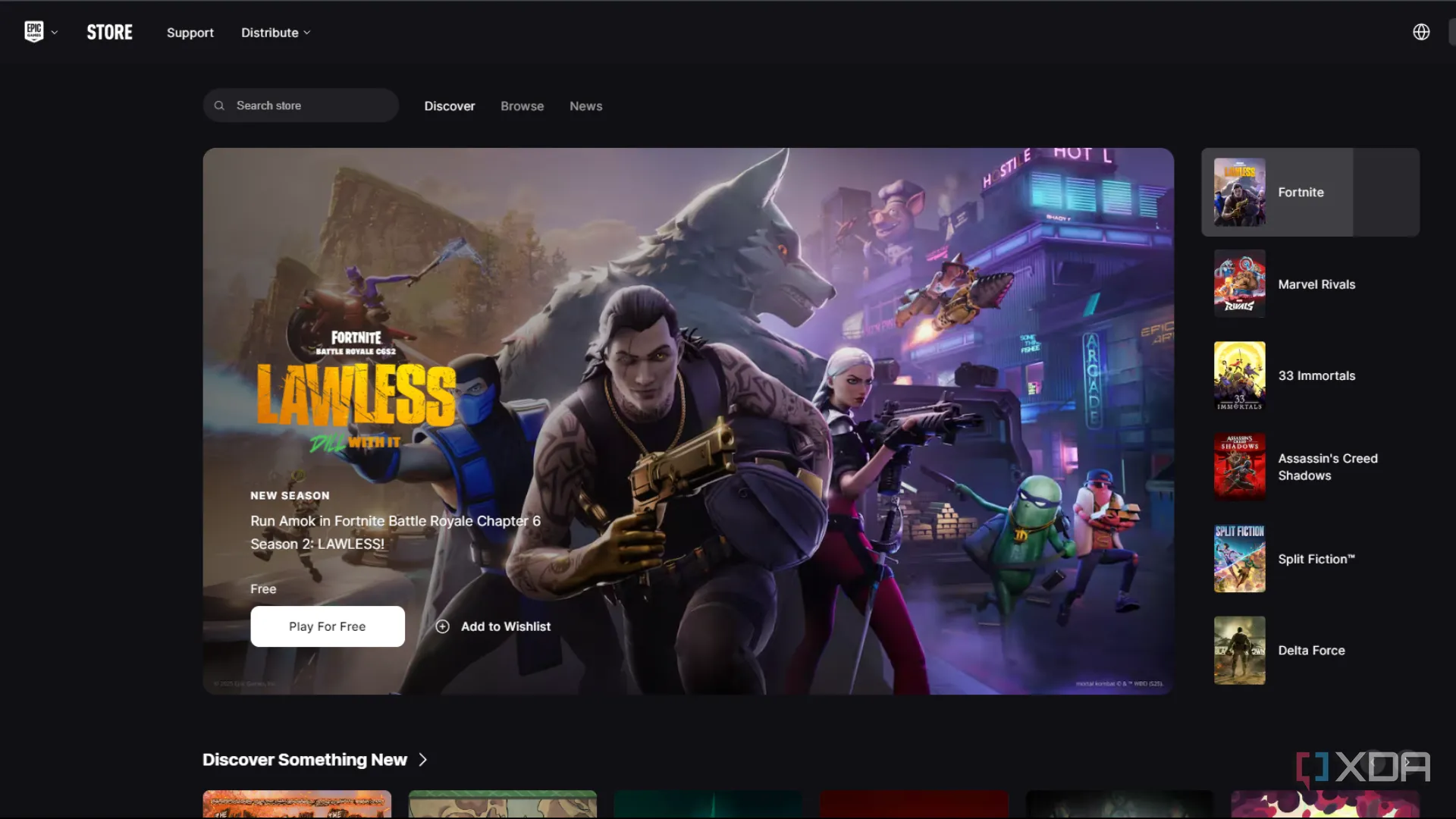 Danh sách các trò chơi miễn phí trên Epic Games Store, hiển thị nỗ lực cạnh tranh
