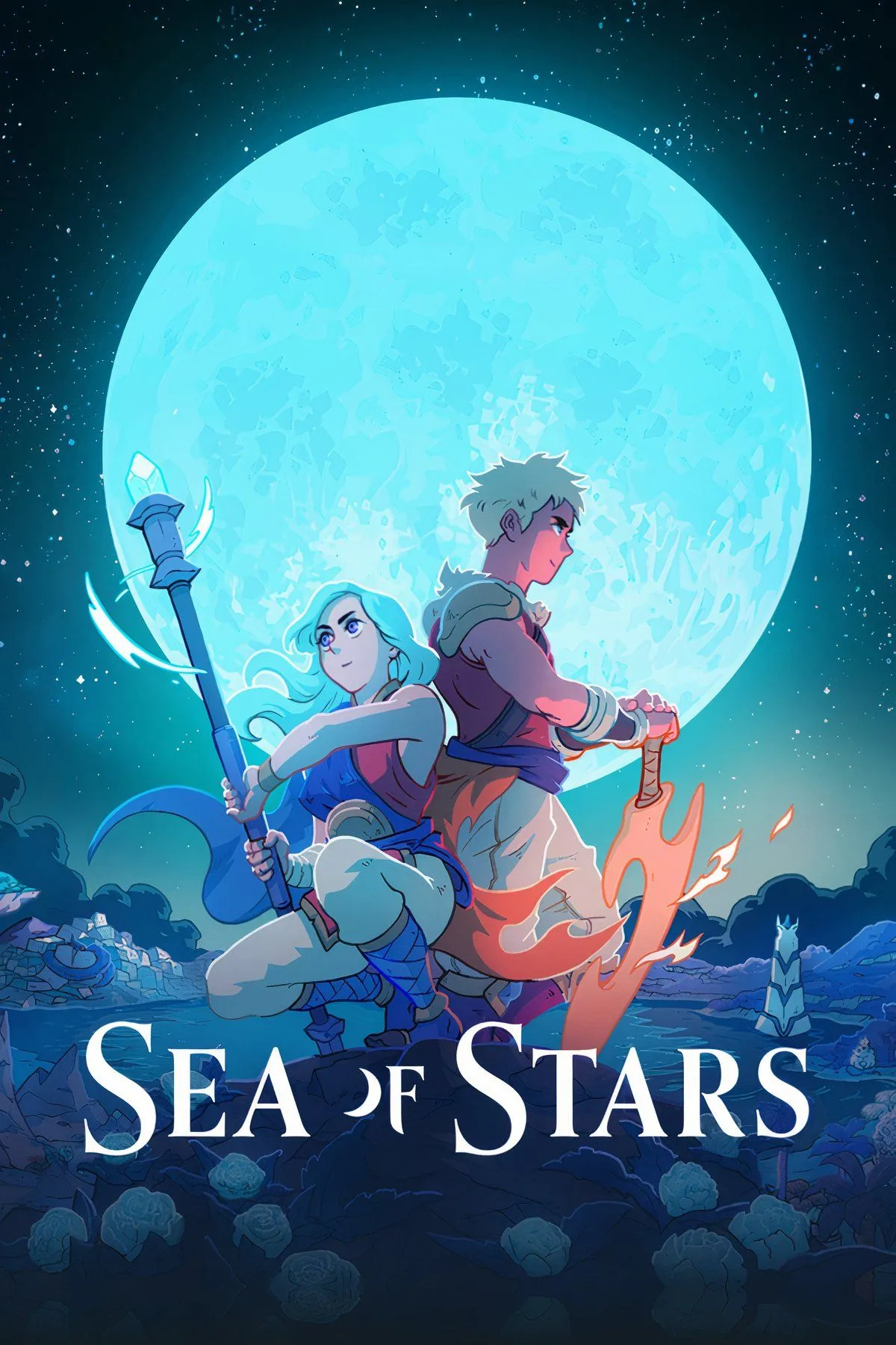 Đồ họa pixel art đẹp mắt trong game Sea of Stars với các nhân vật và phong cảnh