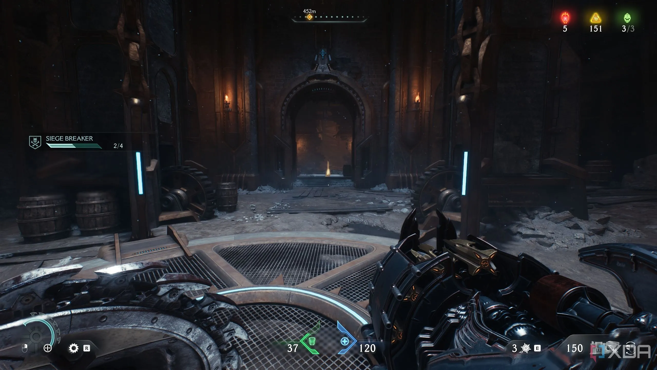 Doom Slayer đối mặt với các thỏi vàng được tiết lộ trong khu vực bí mật 5 Doom The Dark Ages