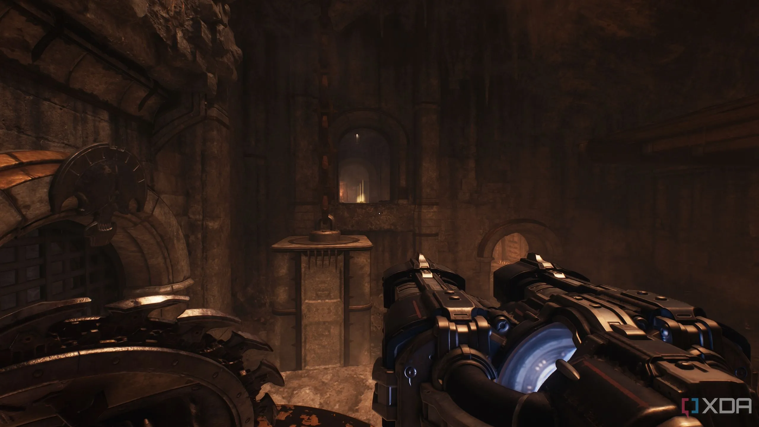 Doom Slayer đứng trên một chiếc hộp để tiếp cận khu vực bí mật 11 trong Doom The Dark Ages
