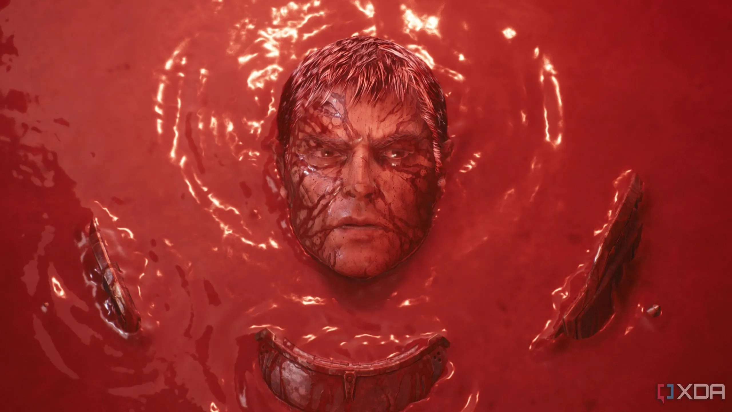 Doom Slayer trỗi dậy từ vũng máu trong một phân cảnh của Doom: The Dark Ages, biểu tượng cho sức mạnh bất diệt của các anh hùng nguyên mẫu.