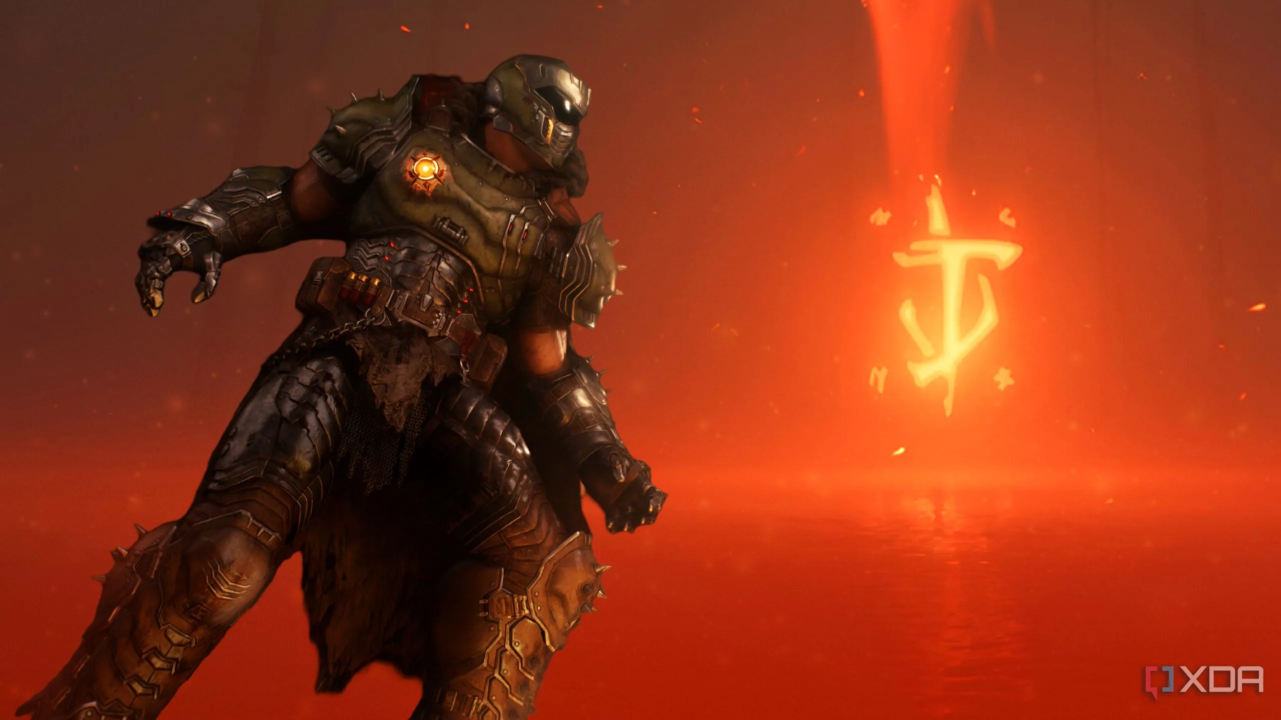 Doom Slayer trong hình ảnh so sánh Doom Eternal và The Dark Ages