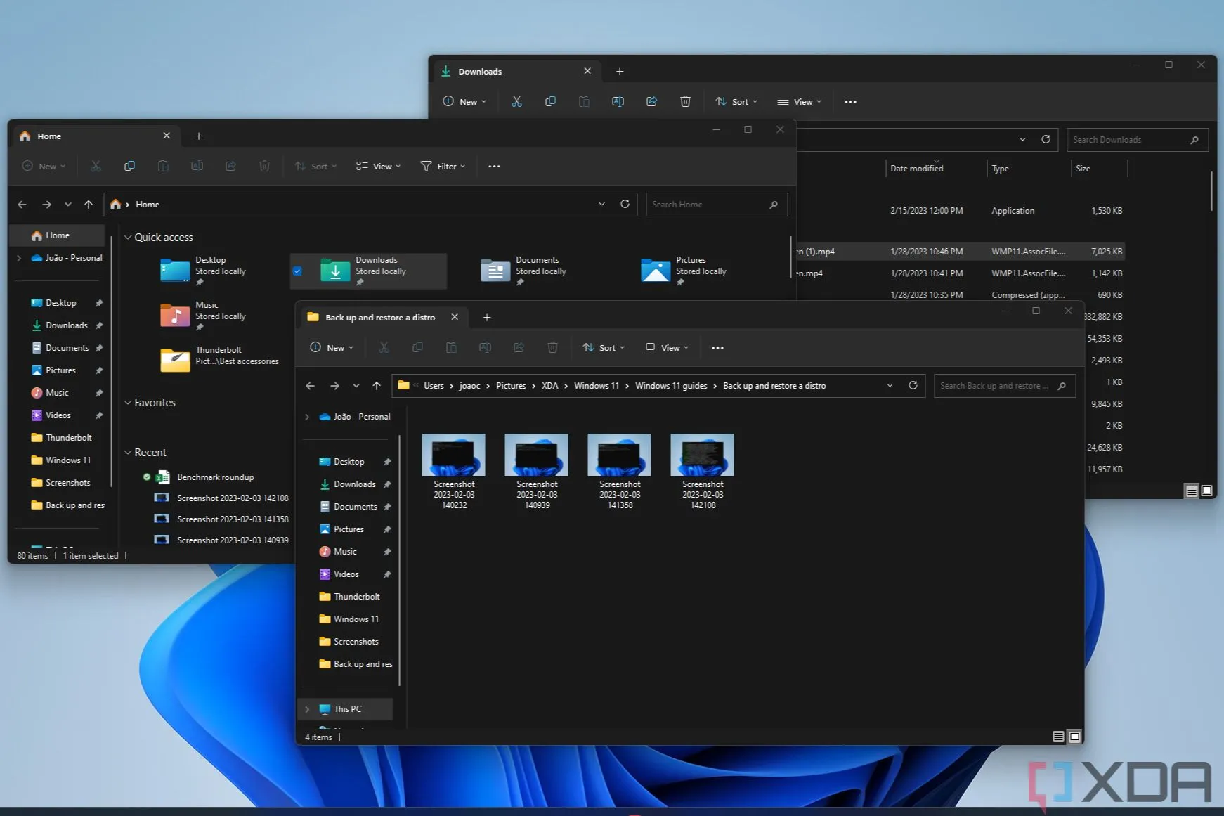 File Explorer của Windows 11 hiển thị các tab, nhưng thường mở dưới dạng cửa sổ mới