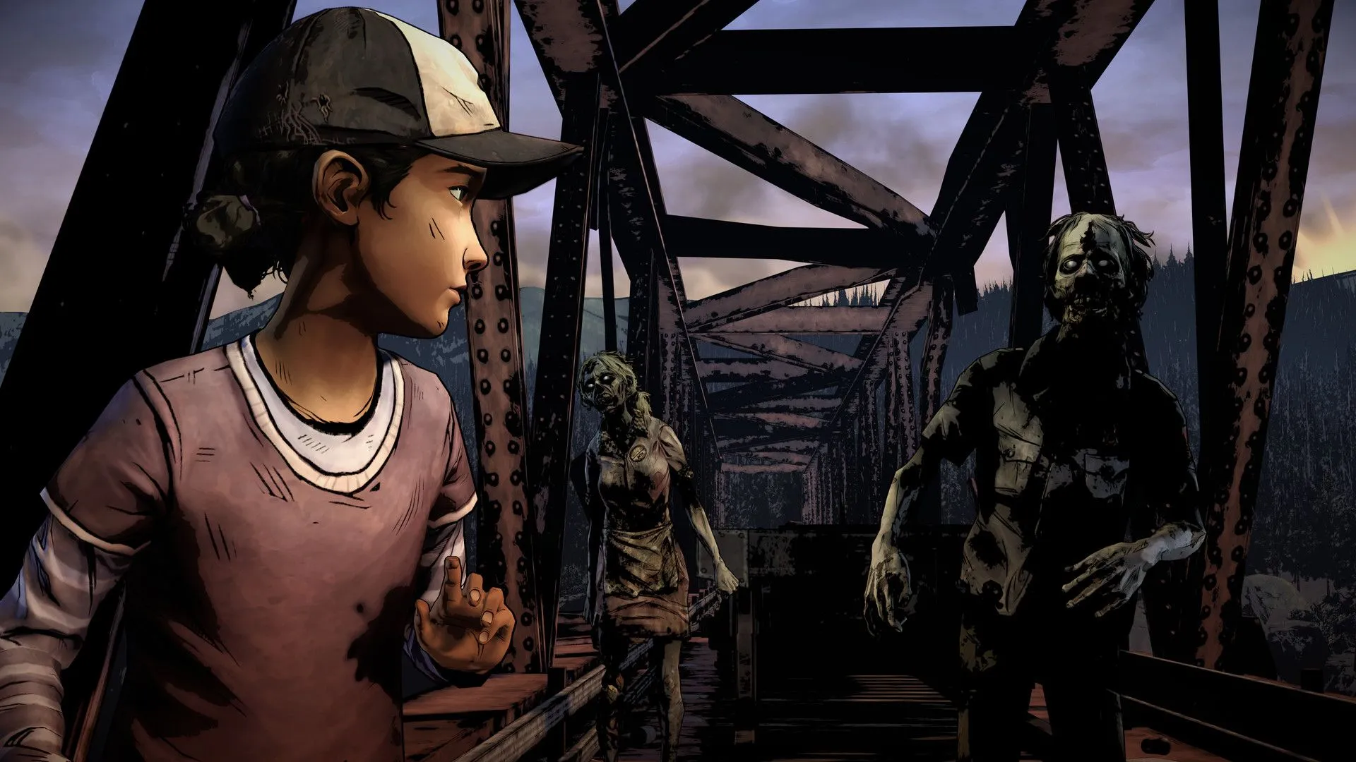 Gameplay The Walking Dead Telltale Definitive Series, Clementine đang khám phá một khu vực bỏ hoang
