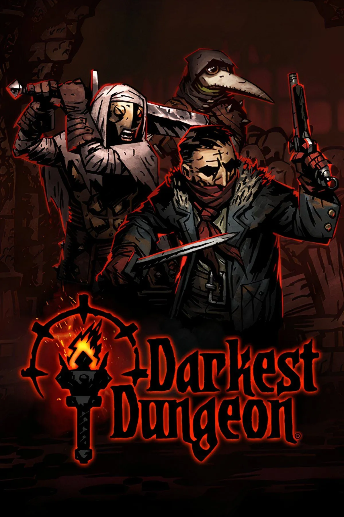 Giao diện chiến đấu đầy thử thách của Darkest Dungeon với các nhân vật và quái vật trong hầm ngục u ám