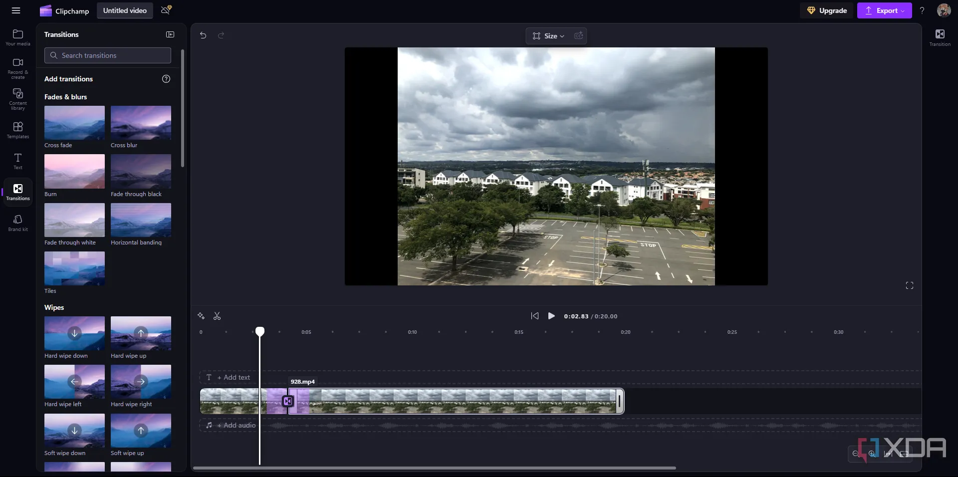 Giao diện chỉnh sửa video chuyên nghiệp của Clipchamp trên trình duyệt