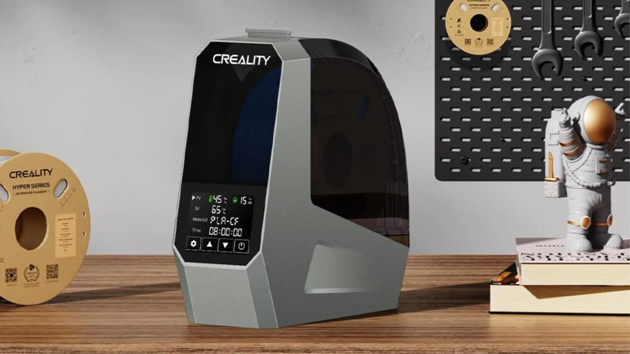 Giao diện điều khiển và thiết kế của máy sấy filament Creality Space Pi