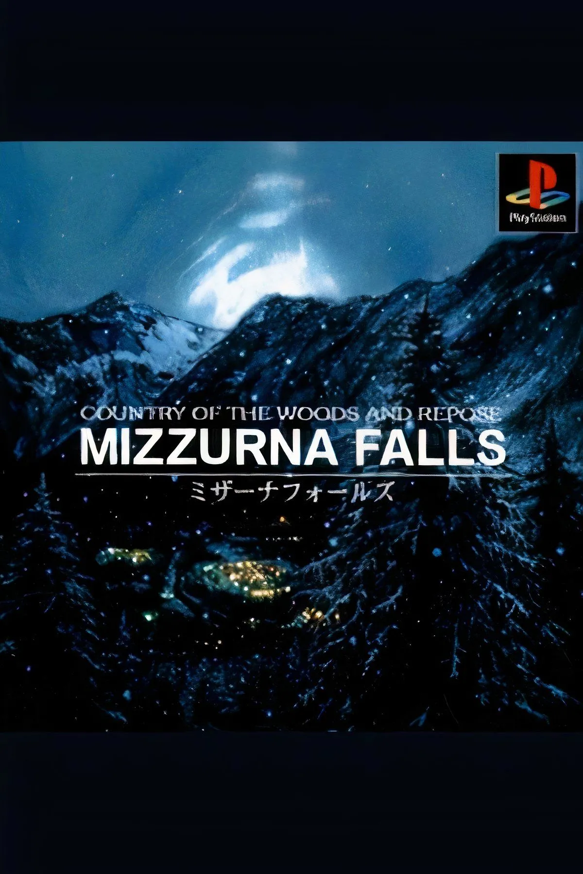 Giao diện điều khiển xe hơi và cảnh quan đô thị trong game Mizzurna Falls trên PS1