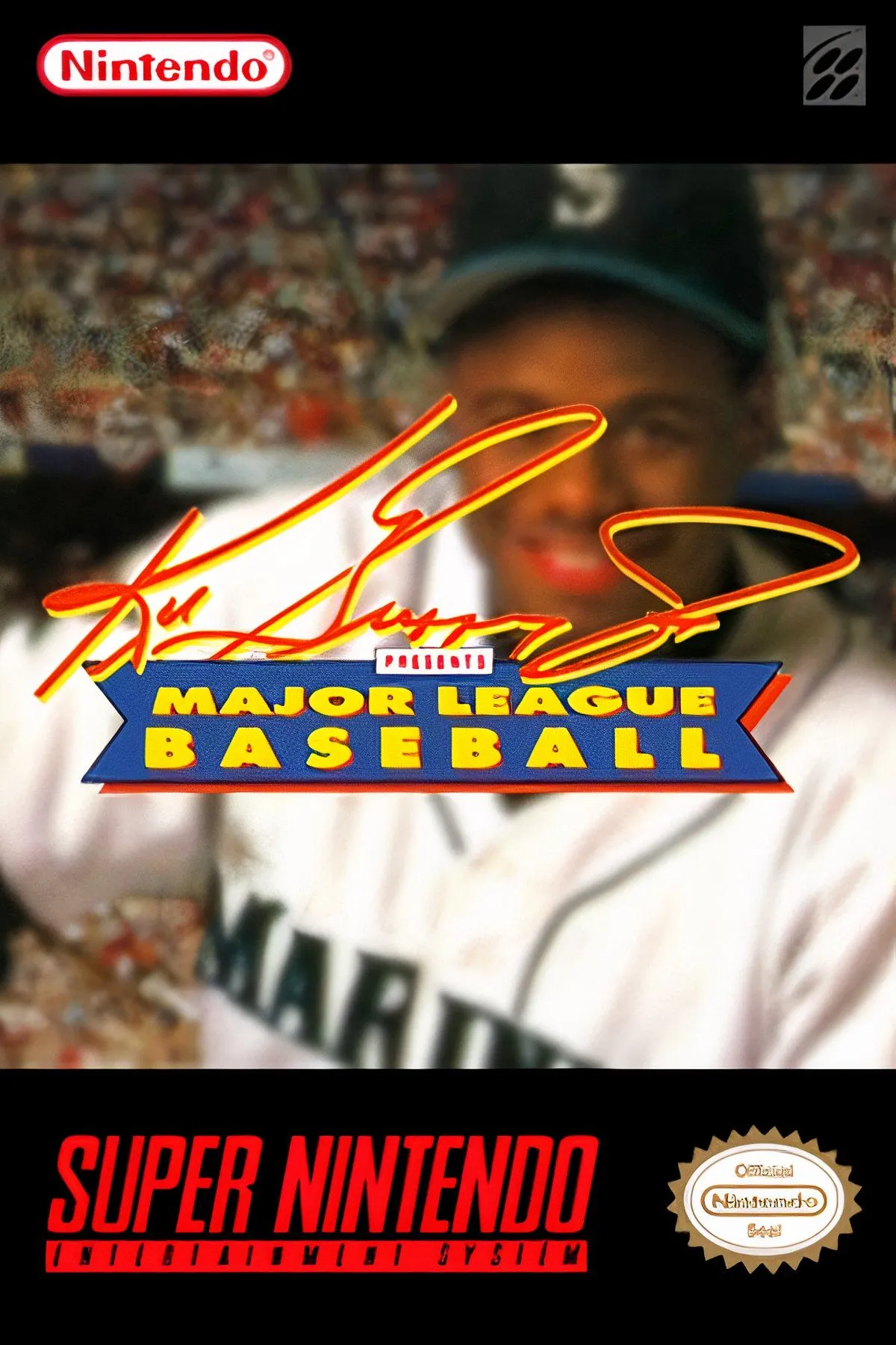 Giao diện game Ken Griffey Jr. Presents Major League Baseball trên SNES, minh họa đồ họa chi tiết và cảm giác chân thực của bóng chày
