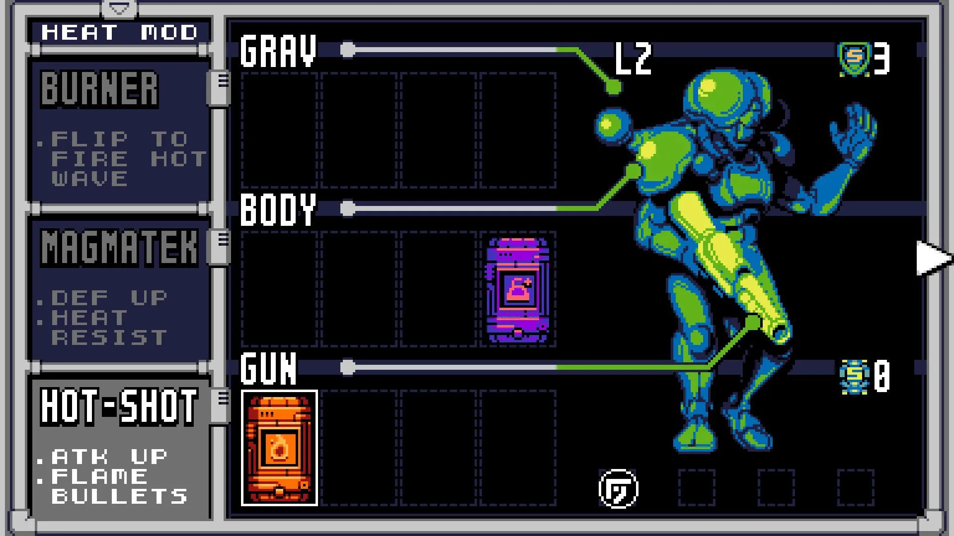 Giao diện game platformer trong UFO 50, với nhân vật chính đang vượt qua các chướng ngại vật pixel.