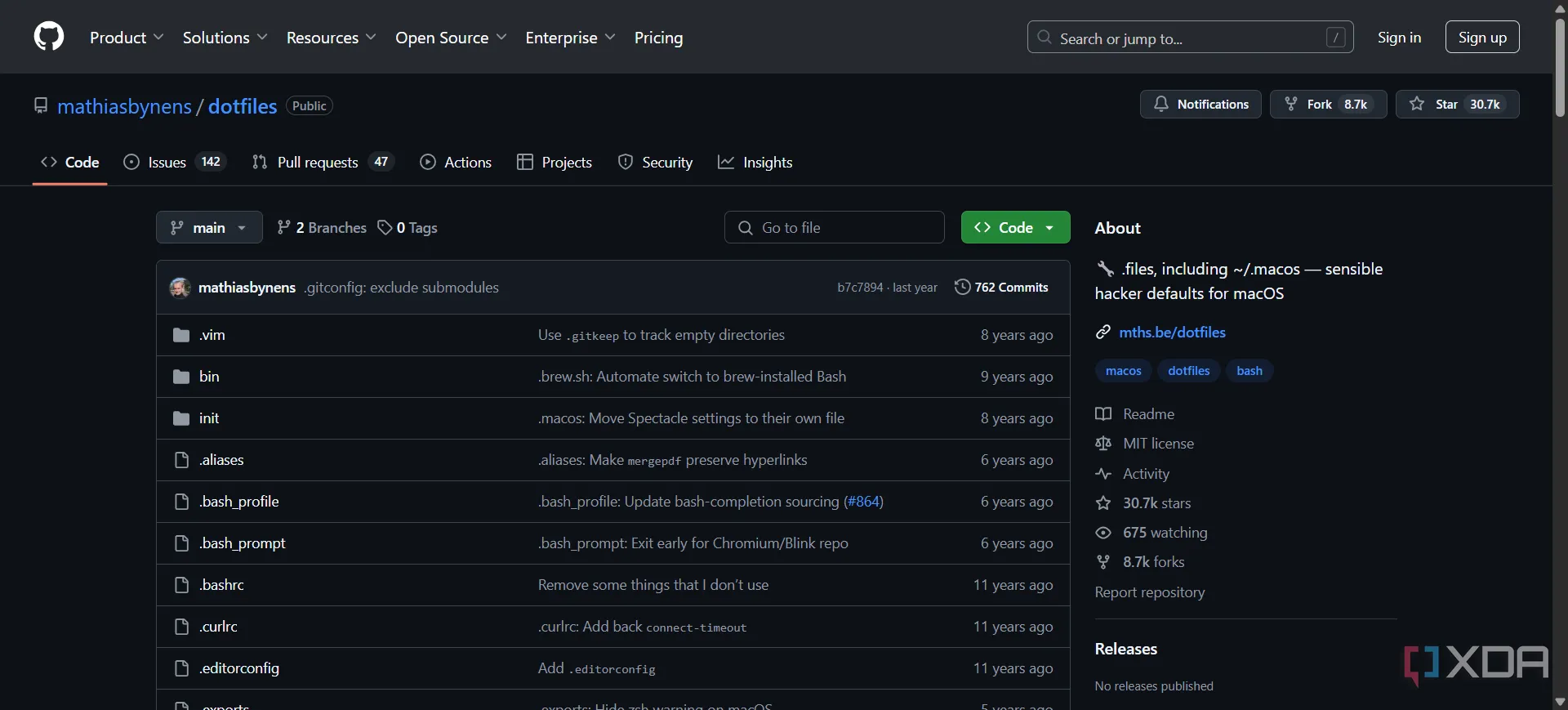 Giao diện kho lưu trữ Dotfiles trên GitHub, nơi người dùng chia sẻ và quản lý cấu hình hệ thống cá nhân, tăng tính nhất quán và khả năng tái sử dụng.