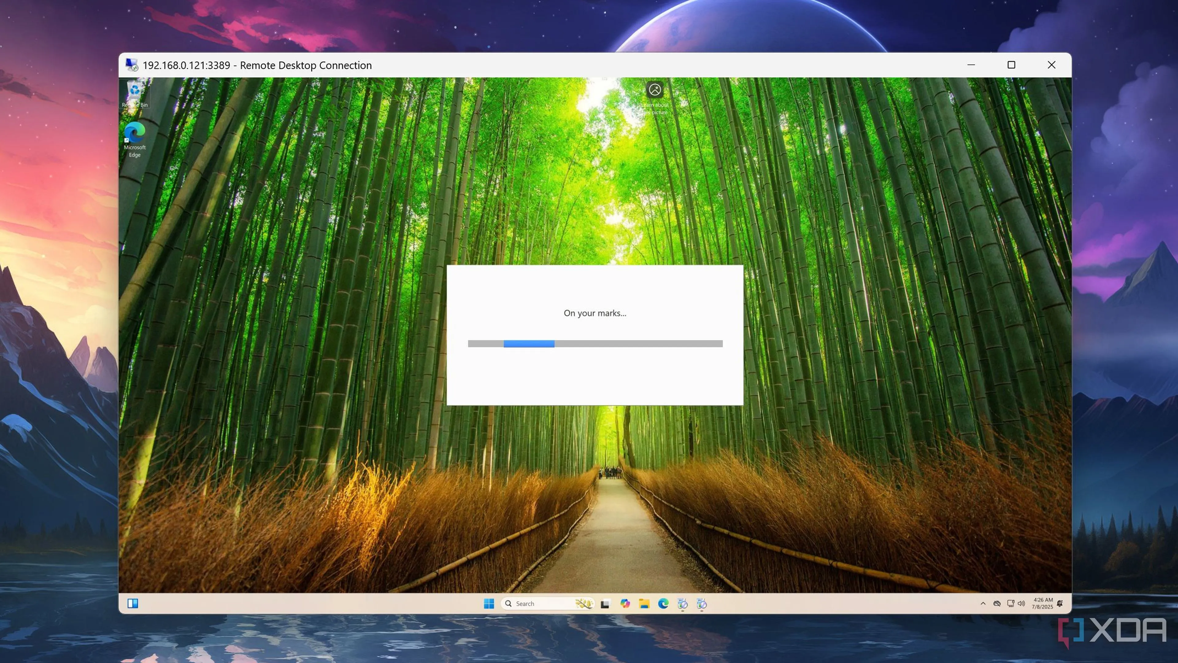 Giao diện làm việc Windows 11 trên máy ảo Proxmox được truy cập qua Remote Desktop Protocol (RDP) 