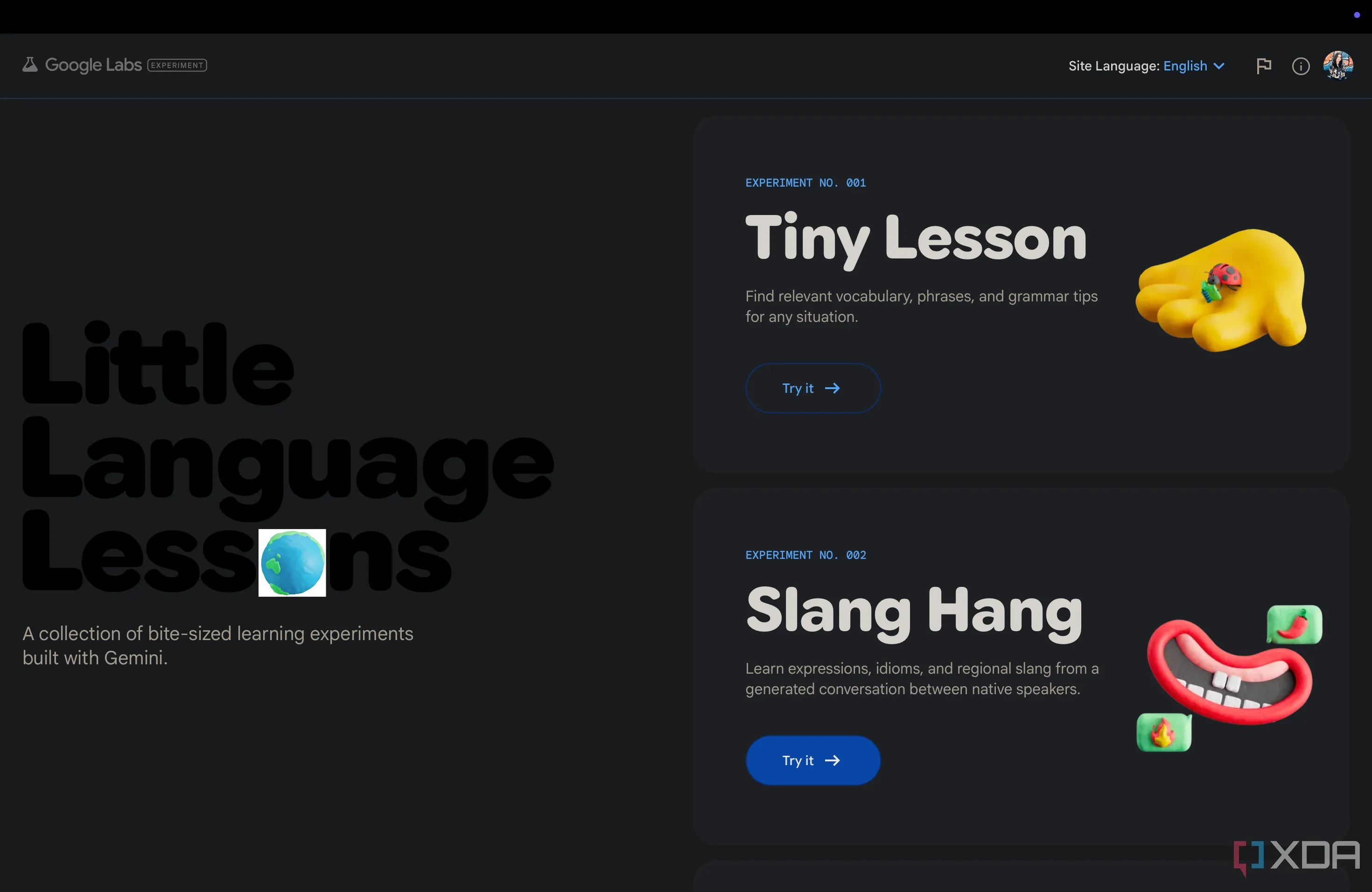 Giao diện Little Language Lessons của Google Labs