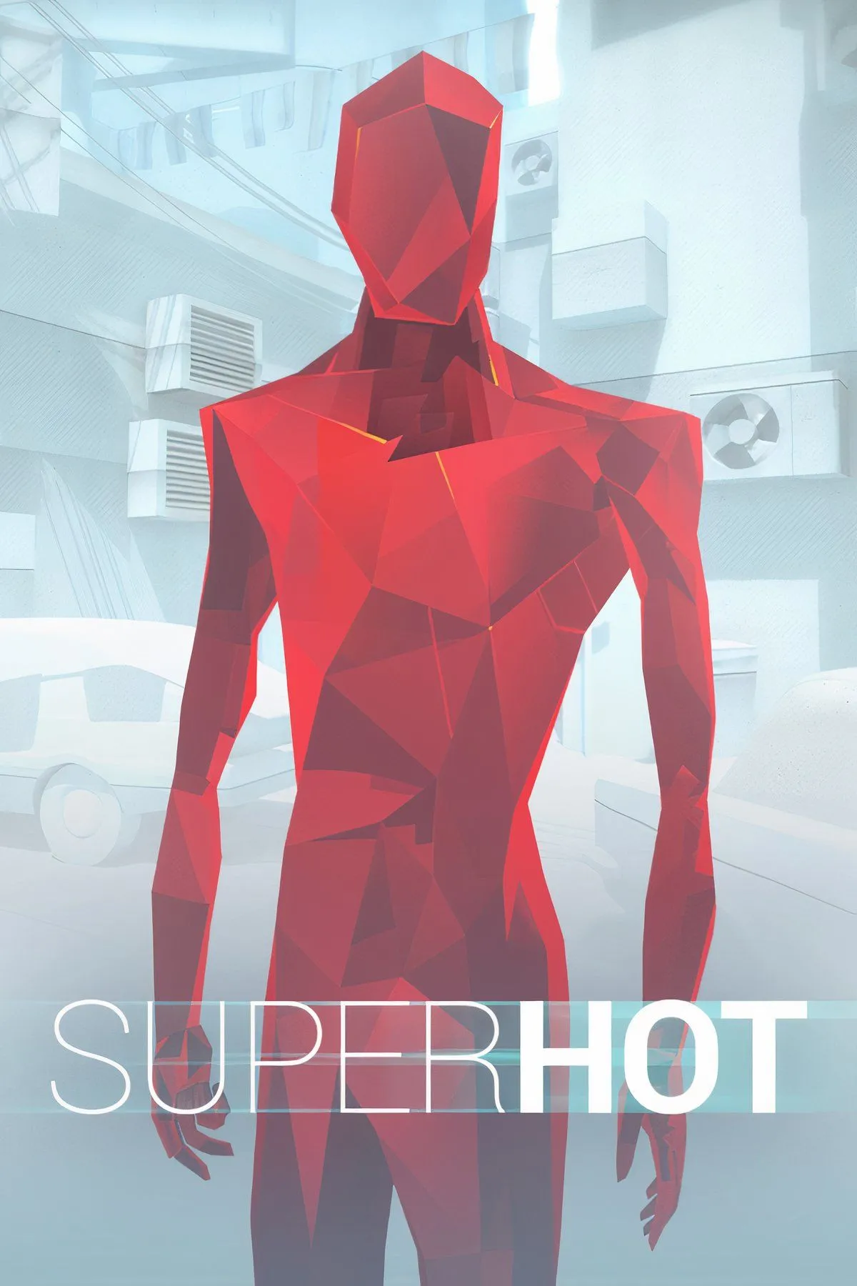Giao diện minimalist trắng đỏ đặc trưng của tựa game bắn súng Superhot, nơi thời gian chỉ chuyển động khi bạn di chuyển
