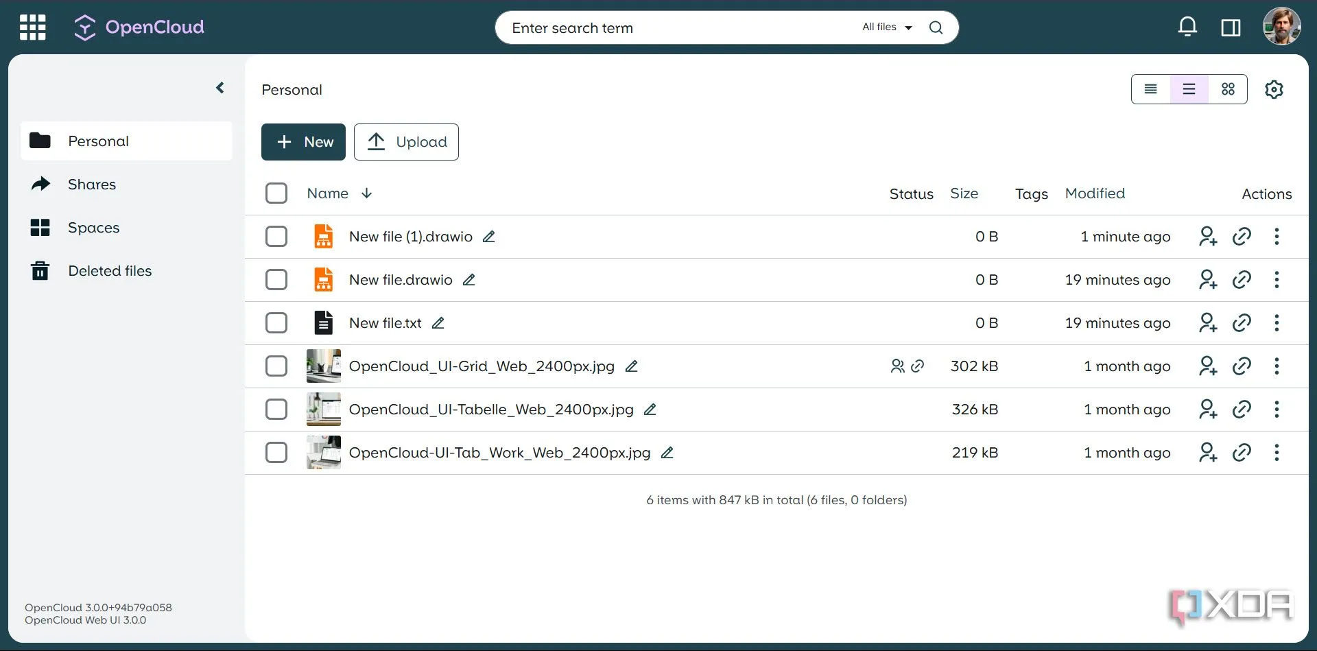 Giao diện người dùng (UI) tối giản, trực quan của OpenCloud