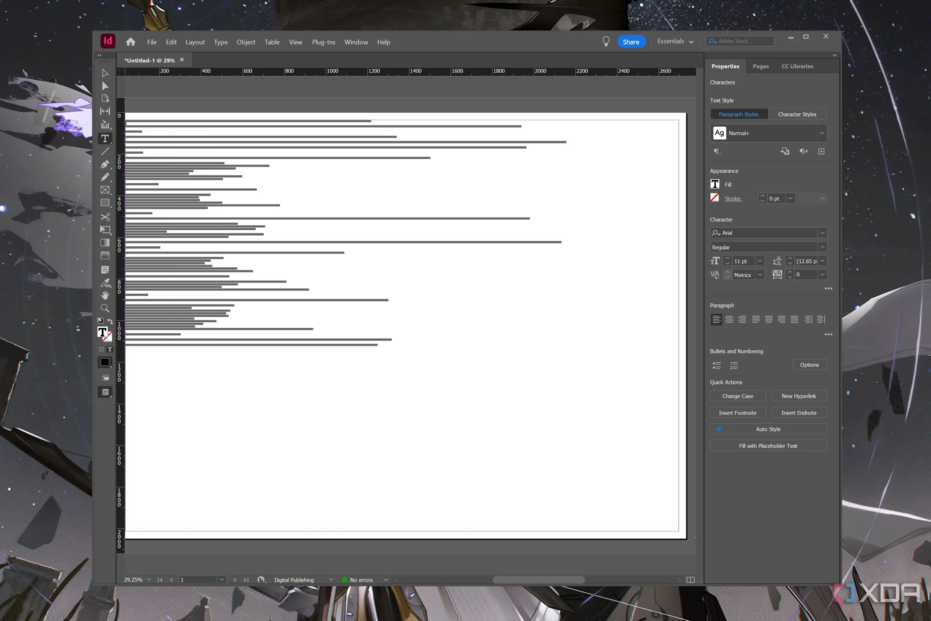 Giao diện phần mềm Adobe InDesign chuyên nghiệp cho thiết kế và xuất bản tài liệu