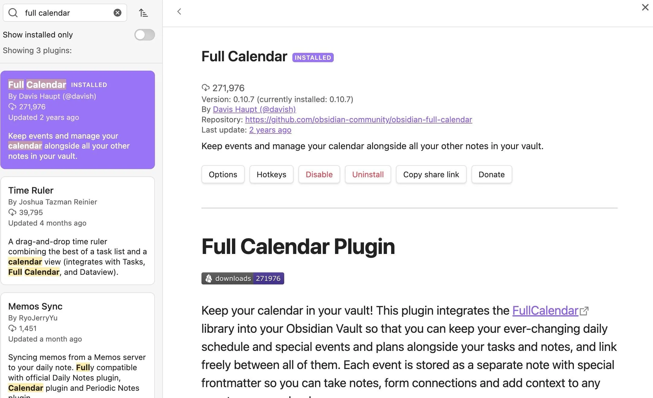 Giao diện plugin Full Calendar trong Obsidian hiển thị lịch tháng với các sự kiện đã lên lịch