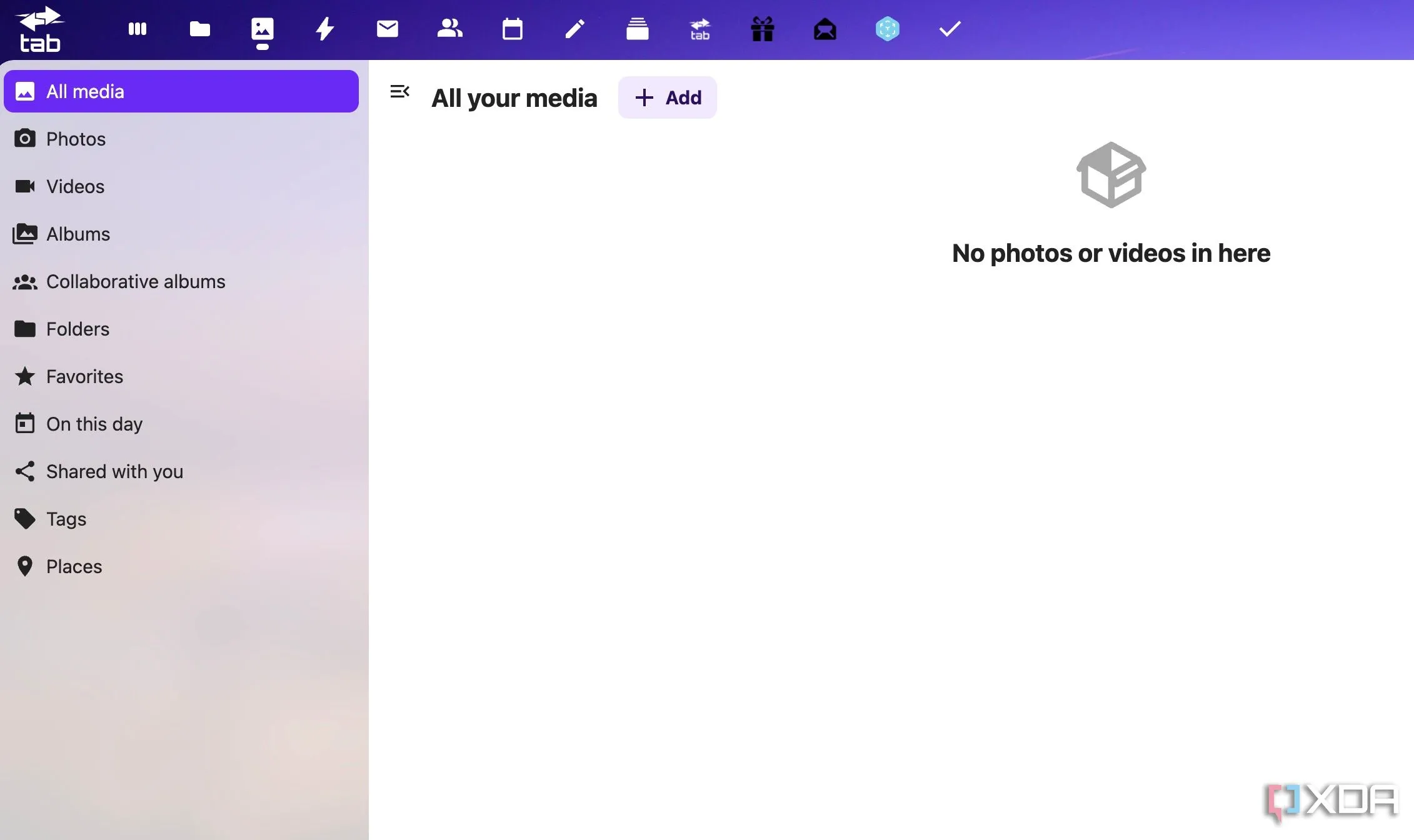 Giao diện quản lý ảnh của Nextcloud
