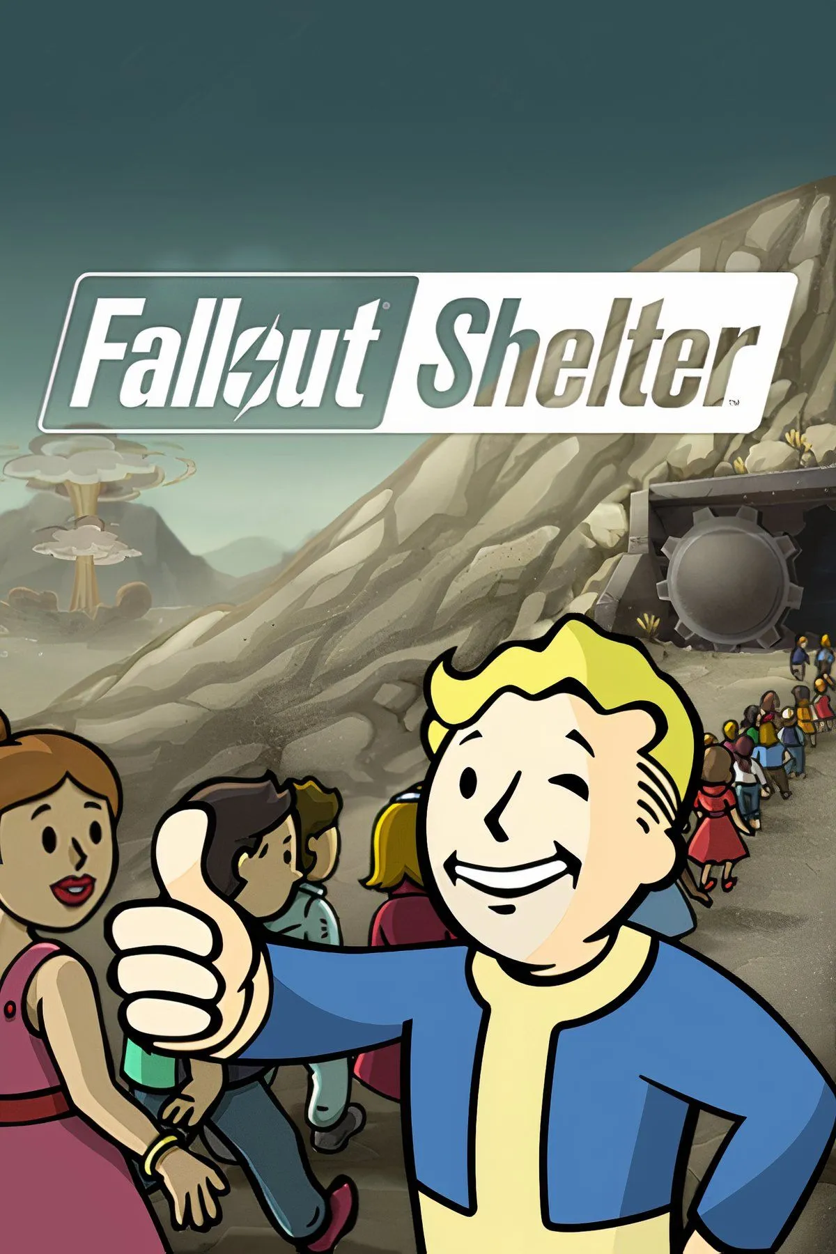 Giao diện quản lý hầm trú ẩn trong game Fallout Shelter, nơi người chơi xây dựng và điều hành cộng đồng