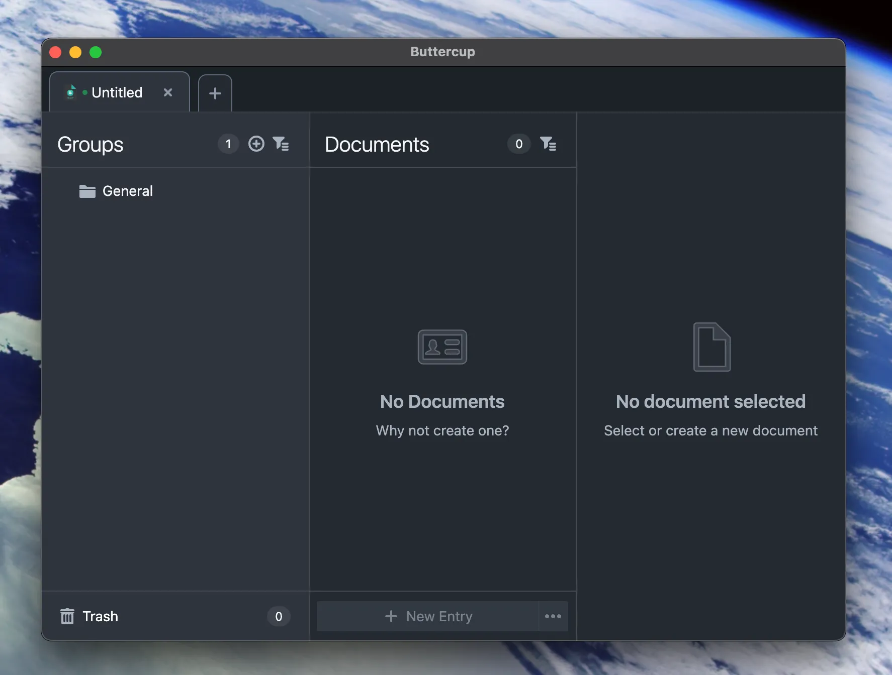 Giao diện thân thiện của trình quản lý mật khẩu Buttercup, tập trung vào sự đơn giản