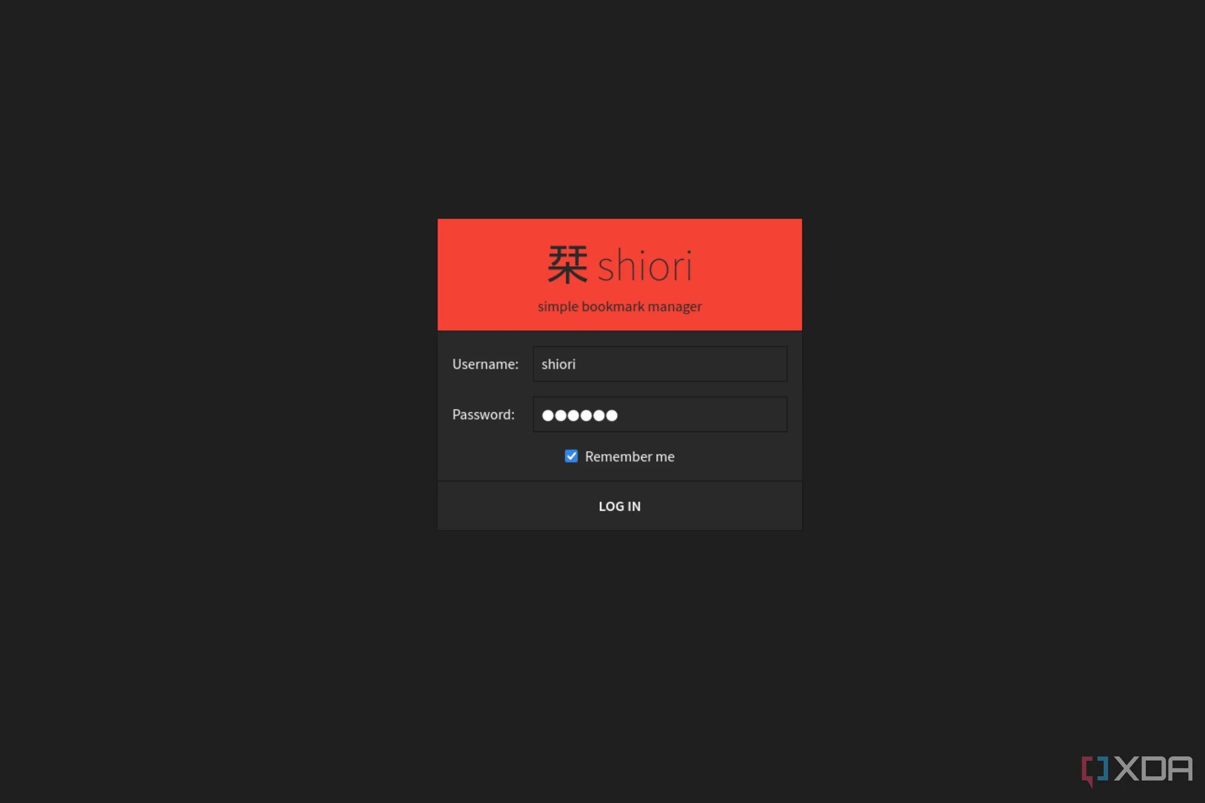 Giao diện trang đăng nhập web của Shiori, nơi người dùng bắt đầu trải nghiệm quản lý bookmark.