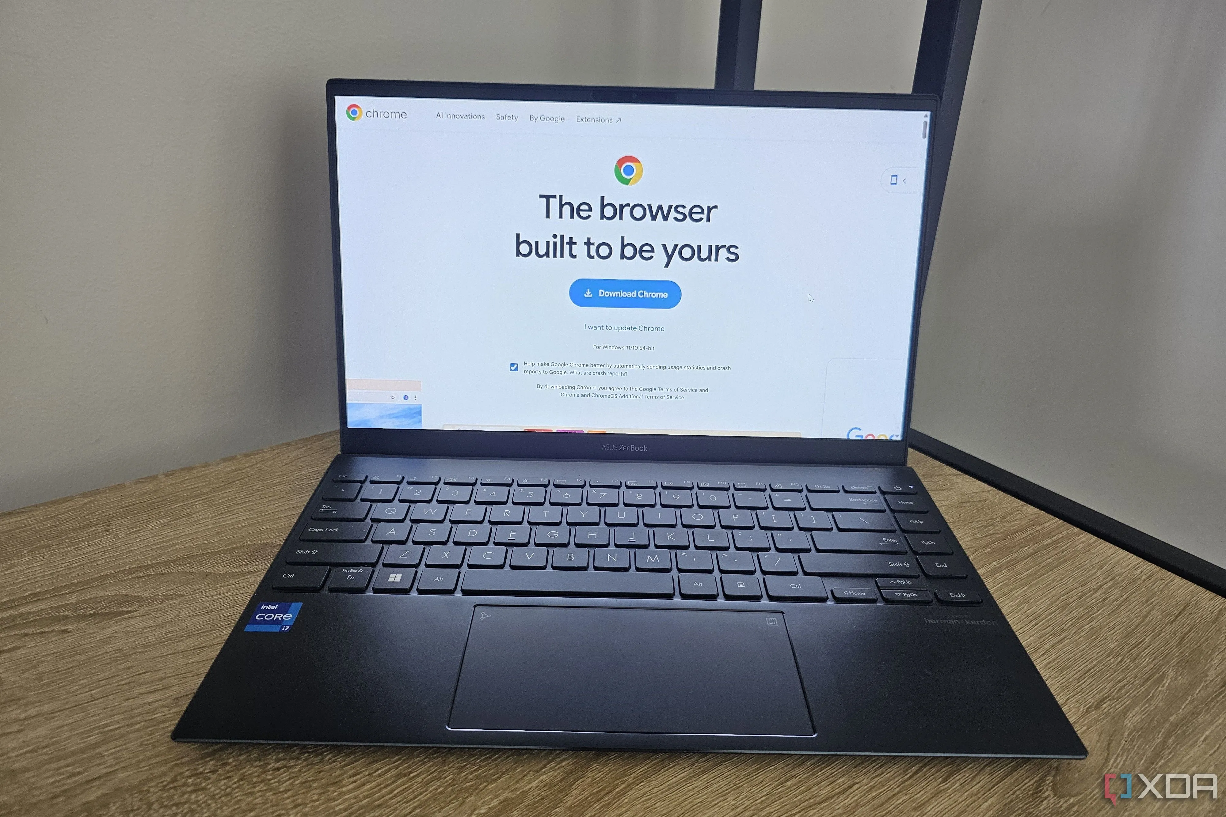 Giao diện trình duyệt Google Chrome trên máy tính xách tay, minh họa cho sự cố lỗi không mở được.