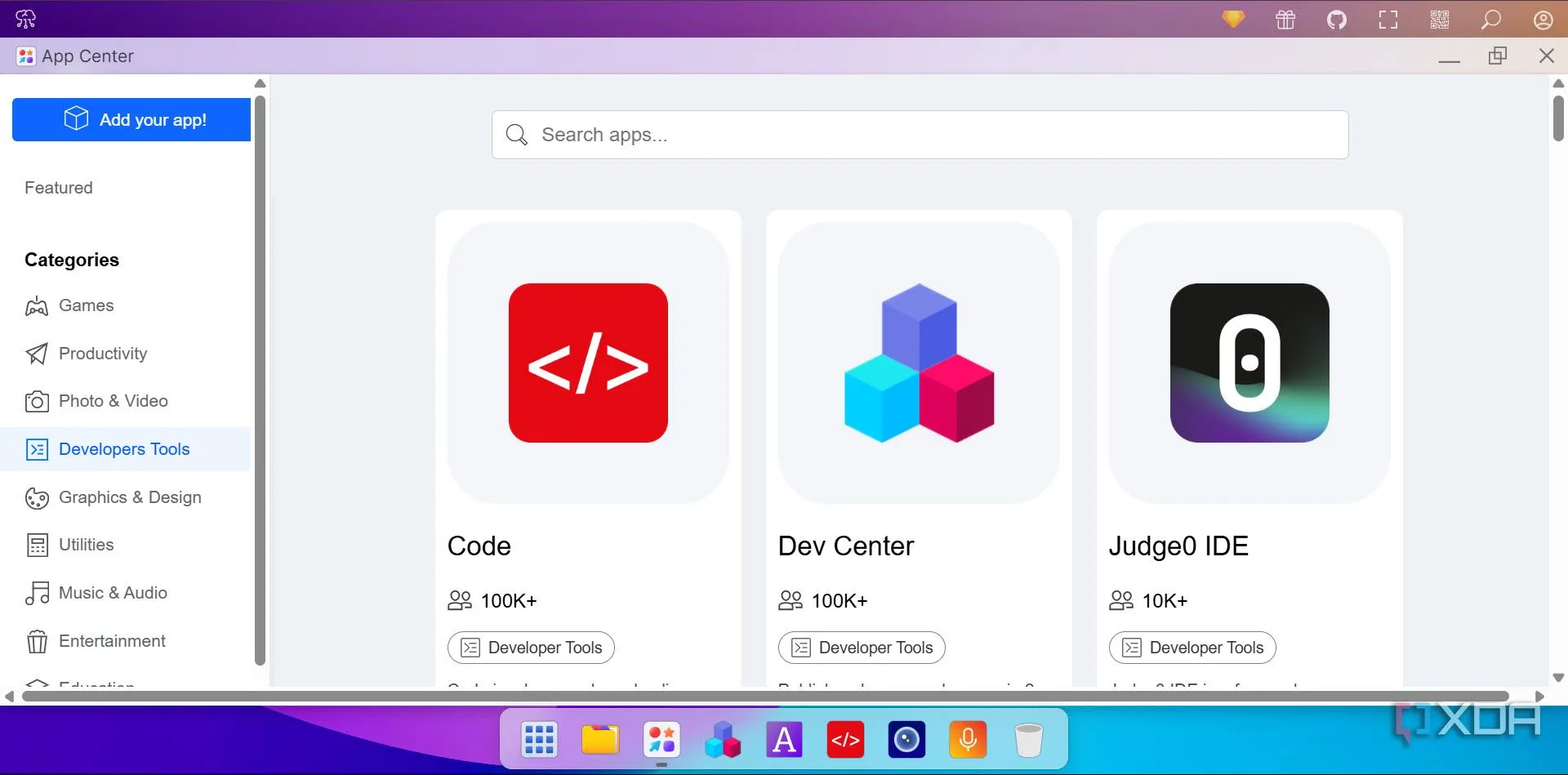 Giao diện trình soạn thảo mã nguồn của Puter OS, minh họa khả năng lập trình và phát triển ứng dụng web