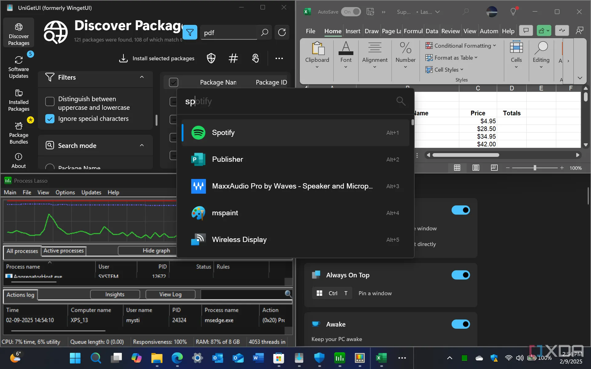 Giao diện Windows 11 hiển thị nhiều ứng dụng đang chạy đồng thời, minh họa khả năng đa nhiệm mượt mà với RAM tốc độ cao