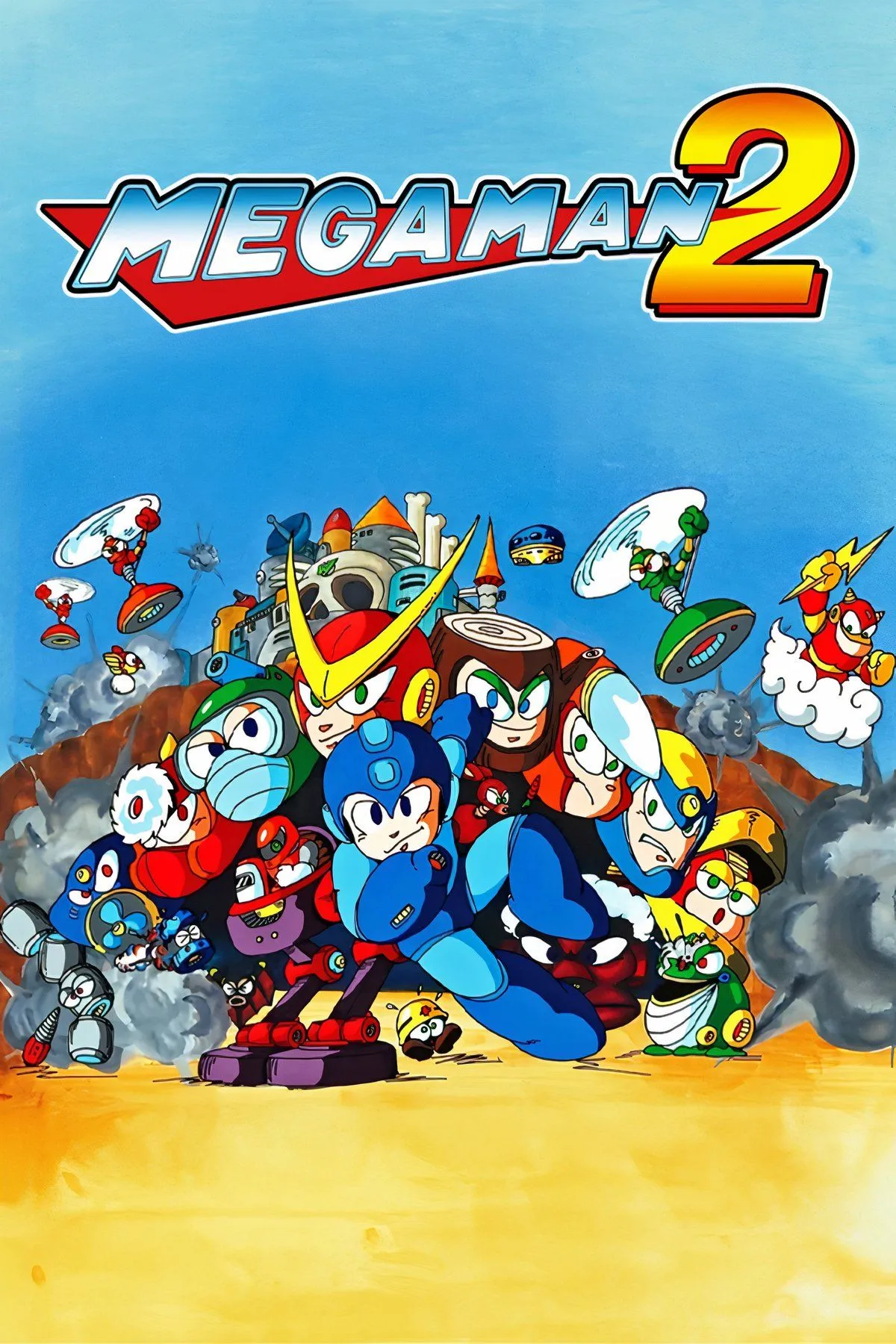 Hàng loạt robot boss và nhân vật Mega Man 2 trong tựa game NES kinh điển